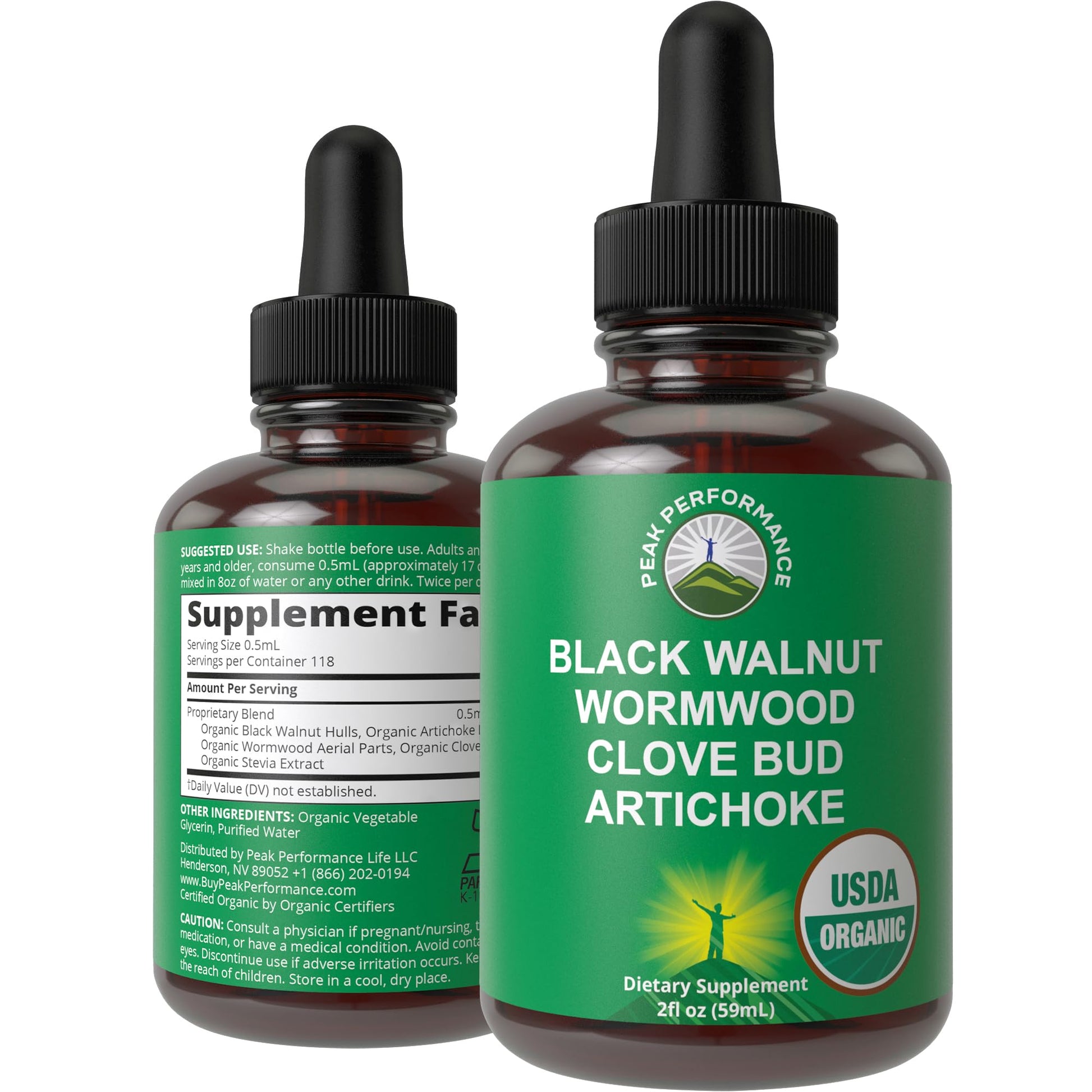 USDA Organic Wormwood Black Walnut Clove Drops Cleanse for Humans. Sugar Free Supplement for Intestinal Cleanse, Detox Support for Adults and Kids. with Artichoke and Clove Bud. Kosher, No GMOs Peak Performance buy supplements canada