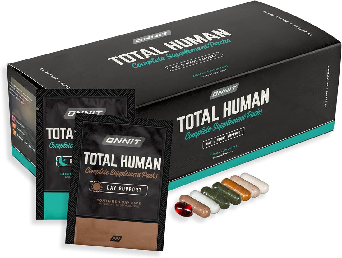 ONNIT Total Human Adult Multivitamin Comprehensive Capsule Packs with Day and Night Support, Daily Vitamin Packs for Men and Women, ONNIT buy supplements canada