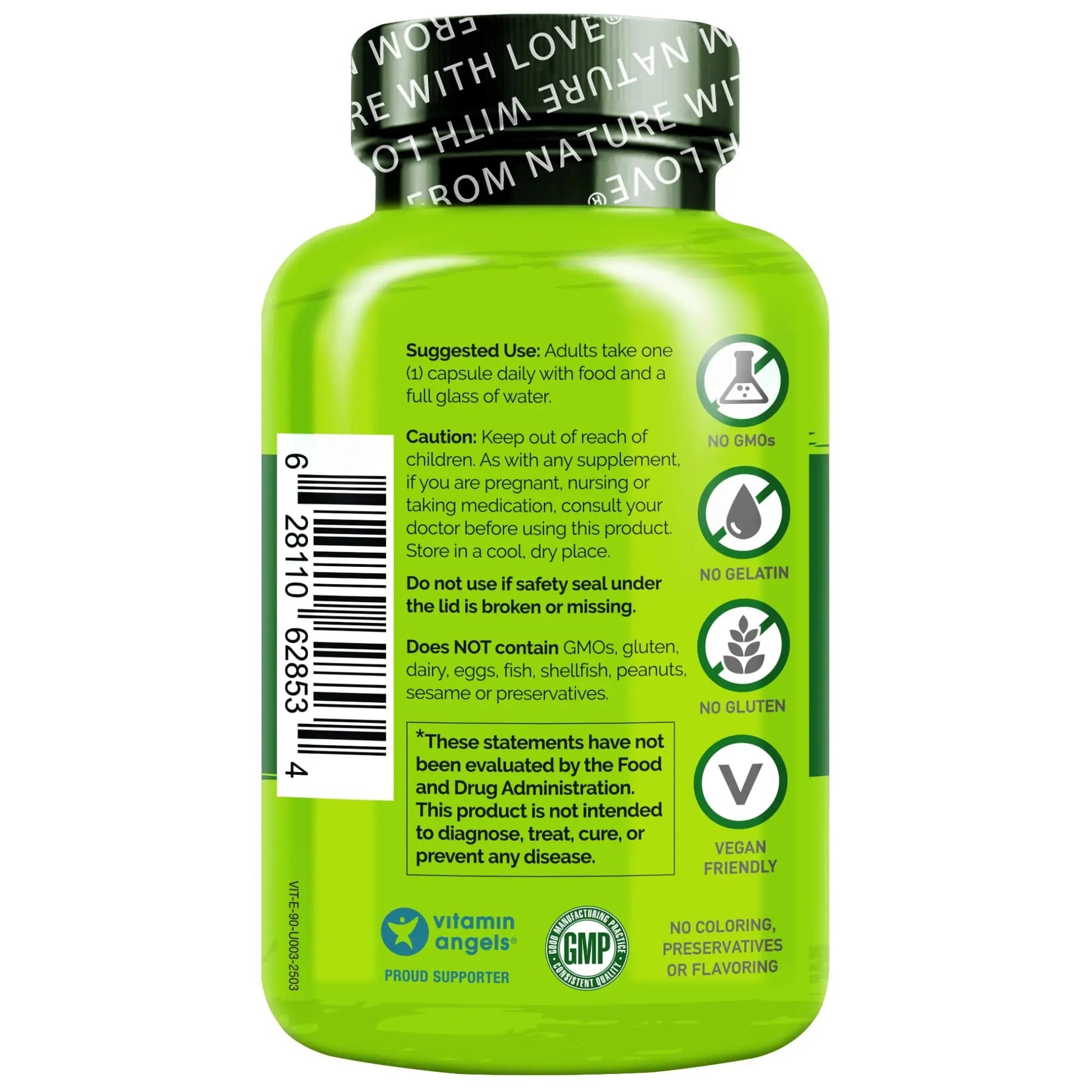 NATURELO Vitamin E Capsules 180 mg - 90 Vegan Capsules | Supports Skin, Hair, and Nails | Immune and Eye Health | NATURELO buy supplements canada