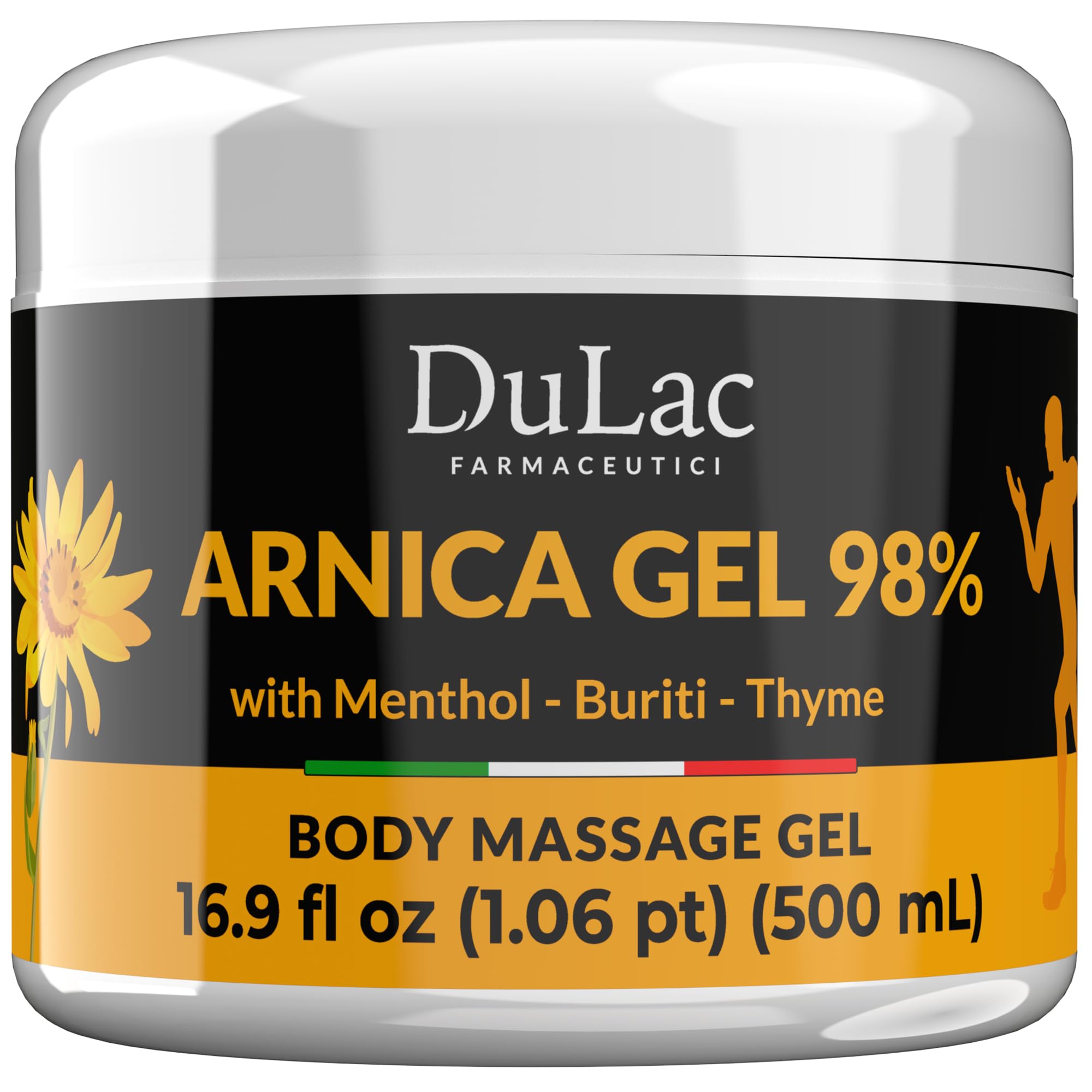 Dulac Arnica Body Massage Gel – Water-Based Cosmetic Massage Gel with Arnica Montana, Fast-Absorbing Lightweight Texture, Non-Greasy Feel, Dermatologically Tested, 16.9 fl oz DULÀC FARMACEUTICI 1982 buy supplements canada