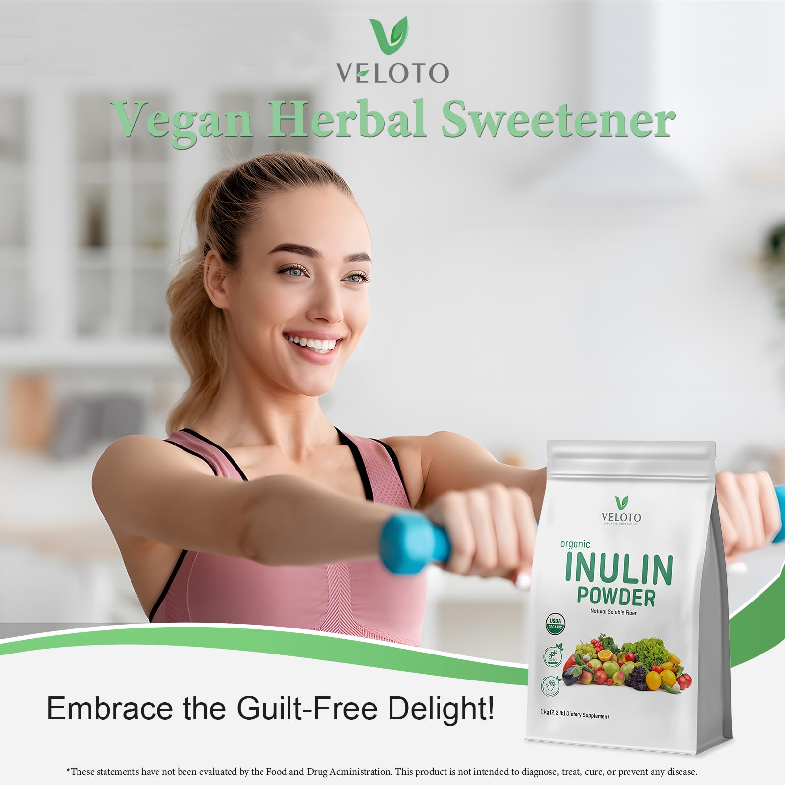 VELOTO Organic Inulin Powder – Prebiotic Fiber Supplement for Smoothies & Drinks, 2.2 lb, Flavorless, Water Soluble, Vegan & Non-GMO VELOTO buy supplements canada