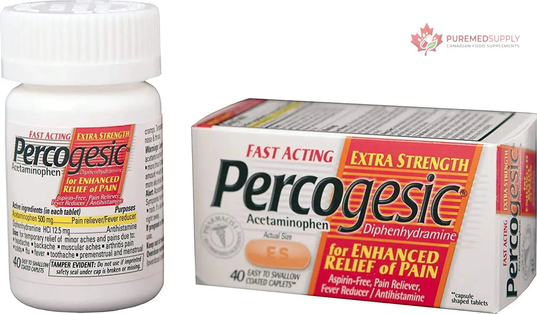 Percogesic Extra Strength Pain Relief | Aspirin Free Dual Action Relief | 40 Coated Caplets (6 Pack) Percogesic buy supplements canada