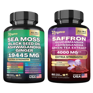 Zoyava Sea Moss 16-in-1 and Saffron 6-in-1 Bundle Zoyava buy supplements canada