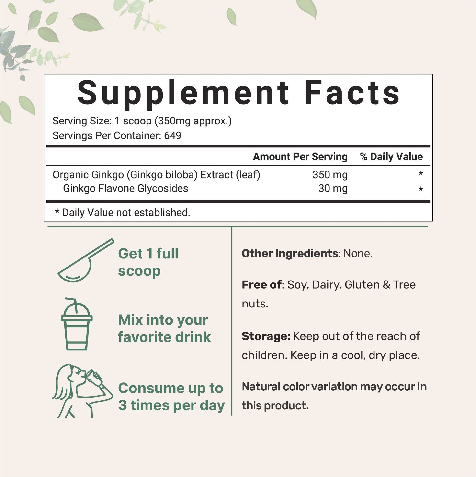 Micro Ingredients Raw Organic Ginkgo Biloba Powder, 8 Ounce (18 Months Supply) Micro Ingredients buy supplements canada
