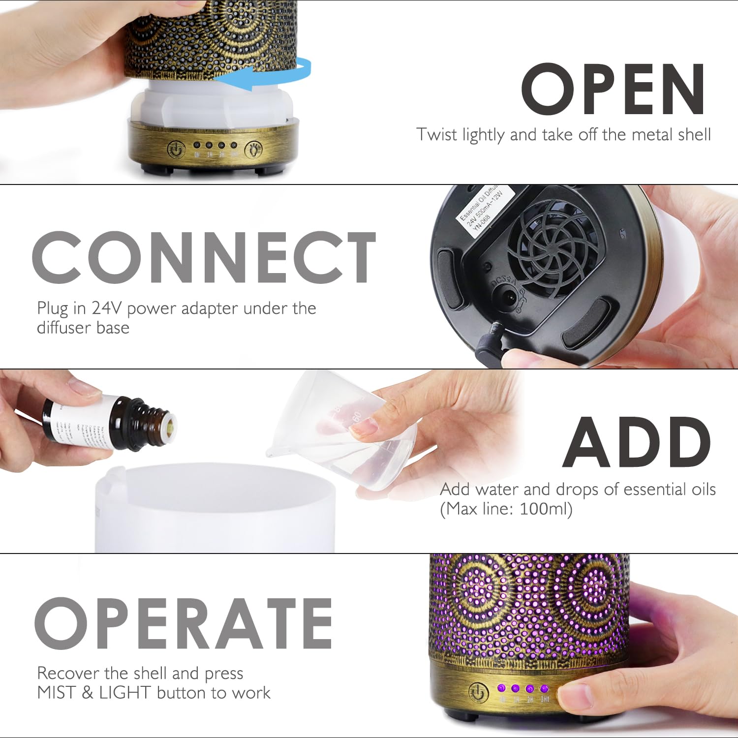 Aromatherapy Diffusers, SALKING 100mL Essential Oil Diffusers, Electric Ultrasonic Humidifier SALKING buy supplements canada
