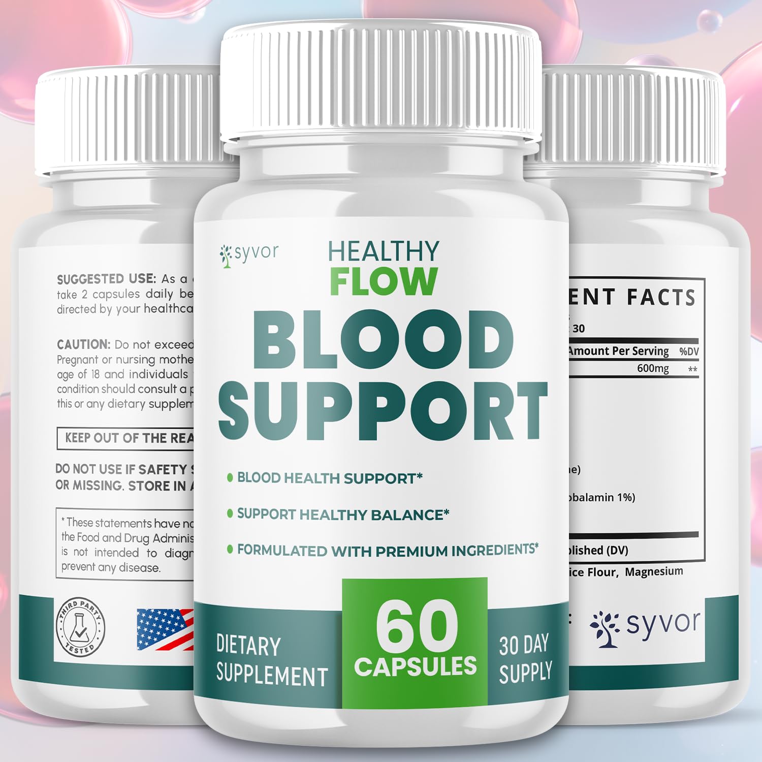 (2 Pack) Healthy Flow Blood Support Capsules, Official Healthy Flow Blood Support Pills with All Natural Ingredients, Advanced Formula Supplement with Premium Vitamins for Men & Women (120 Capsules) Syvor buy supplements canada