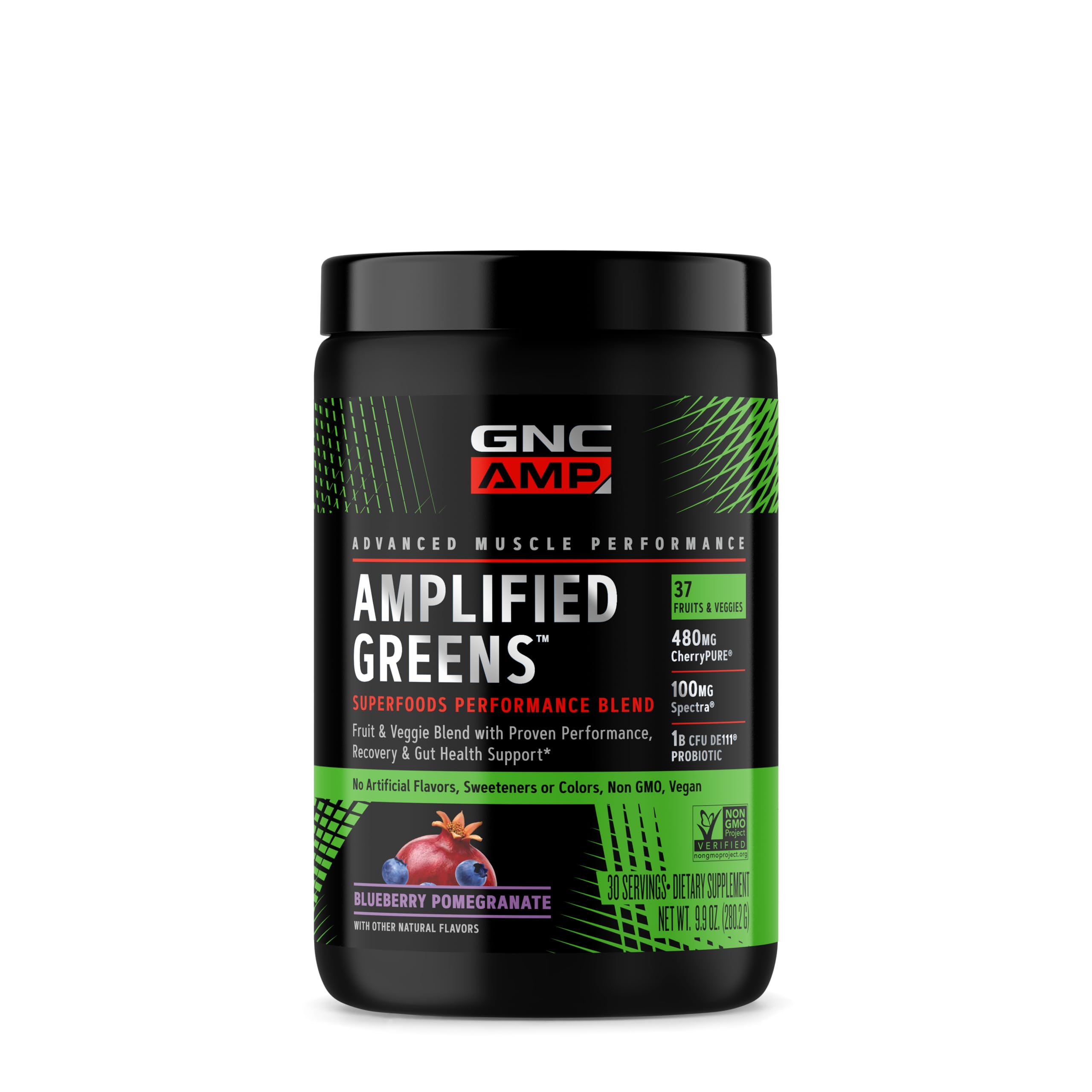 GNC AMP Amplified Greens Superfoods Performance Blend - Vegan Athlete Superfood Drink - Blueberry Pomegranate - 9.9 Oz (30 Servings) GNC buy supplements canada