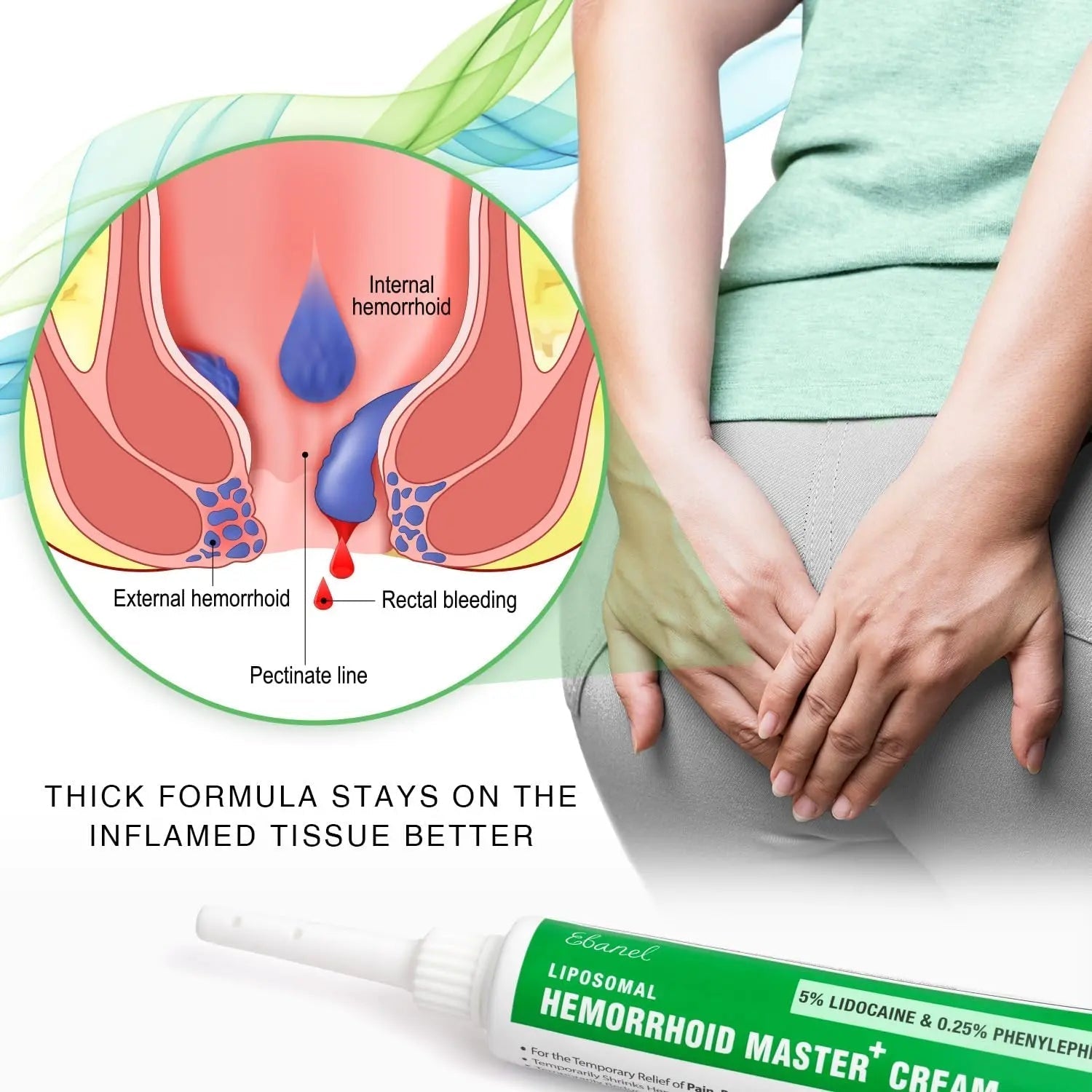 Ebanel 5% Lidocaine Hemorrhoid Treatment Cream with Witch Hazel, Phenylephrine, Horse Chestnut, Vitamin B6, Zinc Oxide, External and Internal Hemorrhoids Treatment Burn Itch Pain Relief Anal Cream Ebanel buy supplements canada