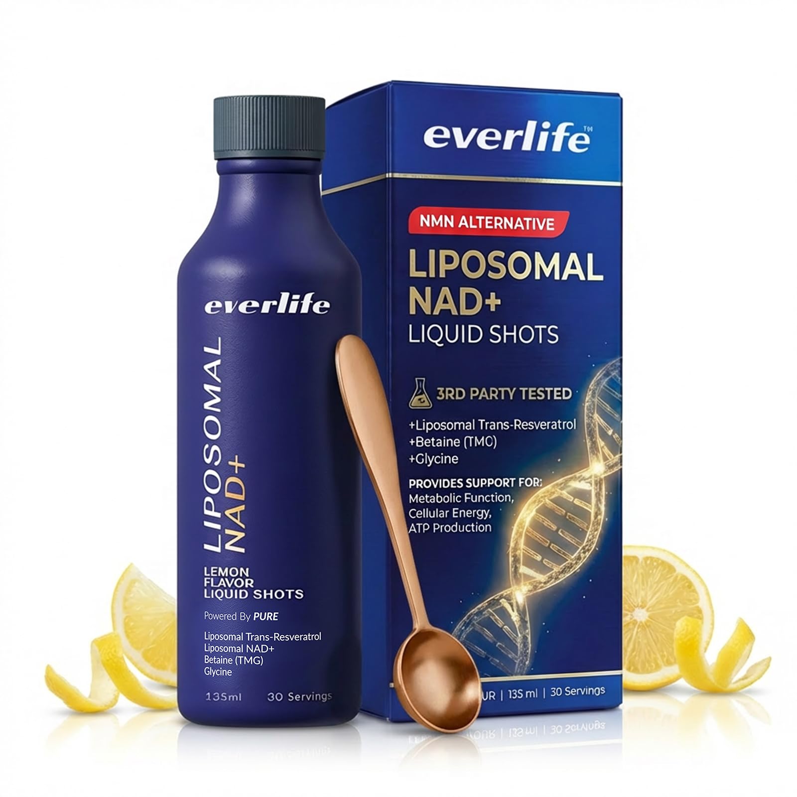 Everlife Liposomal NAD+ Liquid Supplement – 150mg Shot with Liposomal Trans-Resveratrol, TMG & Glycine – Boosts Energy, Cellular Repair, Healthy Aging & Longevity – NMNH Alternative – 30 Servings Everlife buy supplements canada