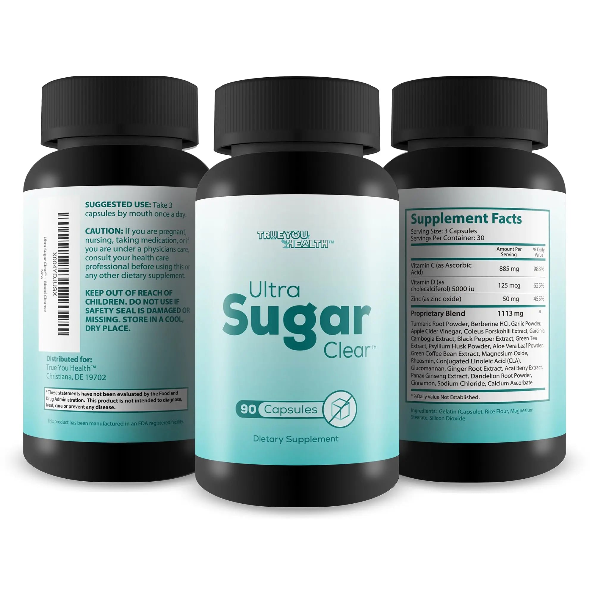 Ultra Sugar Clear - Our Best Blood Cleanse Detox Supplement - Bloodflow Support Supplement - Healthy Circulation Support Supplement - Sugar Balance Supplement - Sugar Health Blood Cleansing Formula True You Health buy supplements canada