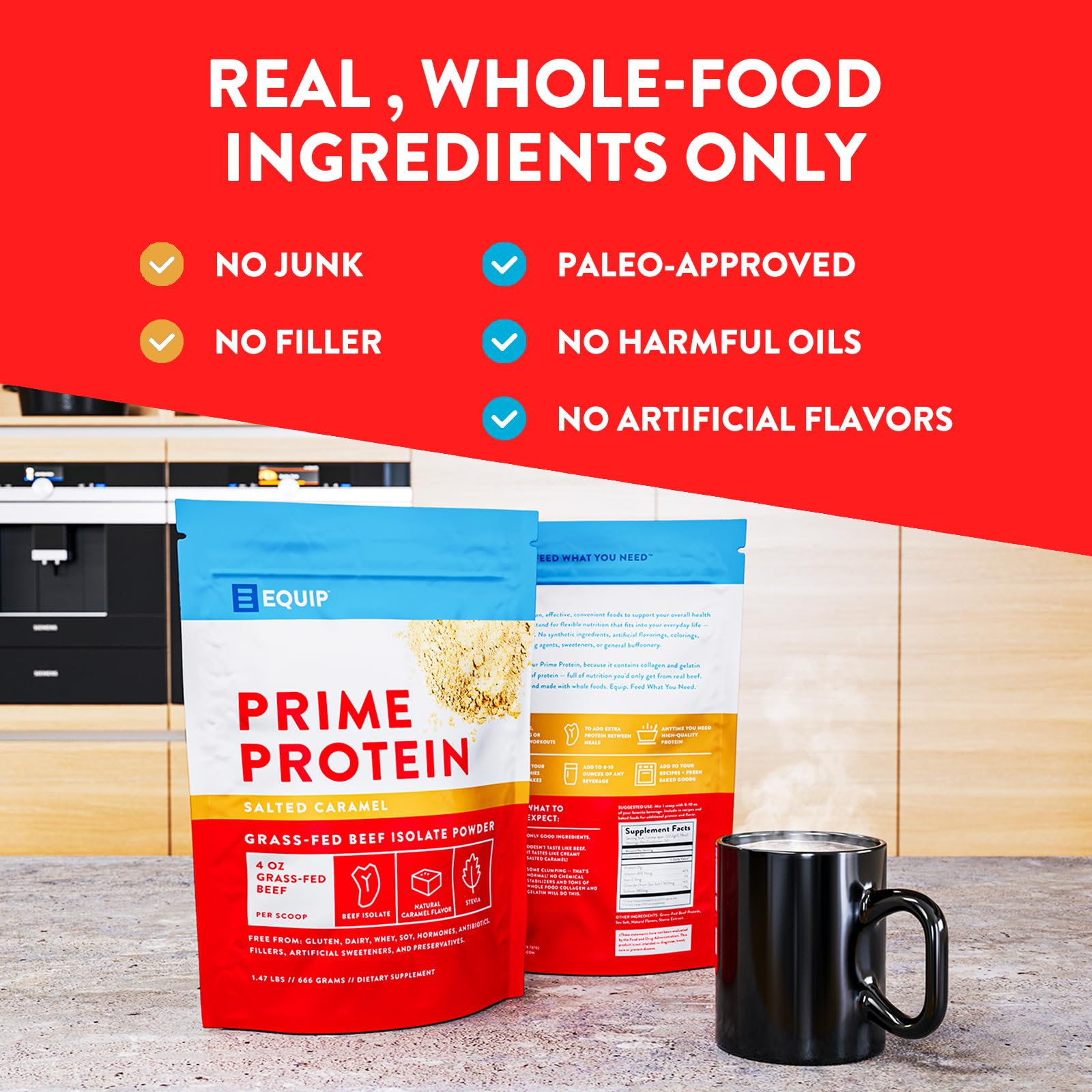 Equip Foods Prime Protein - Grass Fed Beef Protein Powder Isolate - Paleo and Keto Equip buy supplements canada