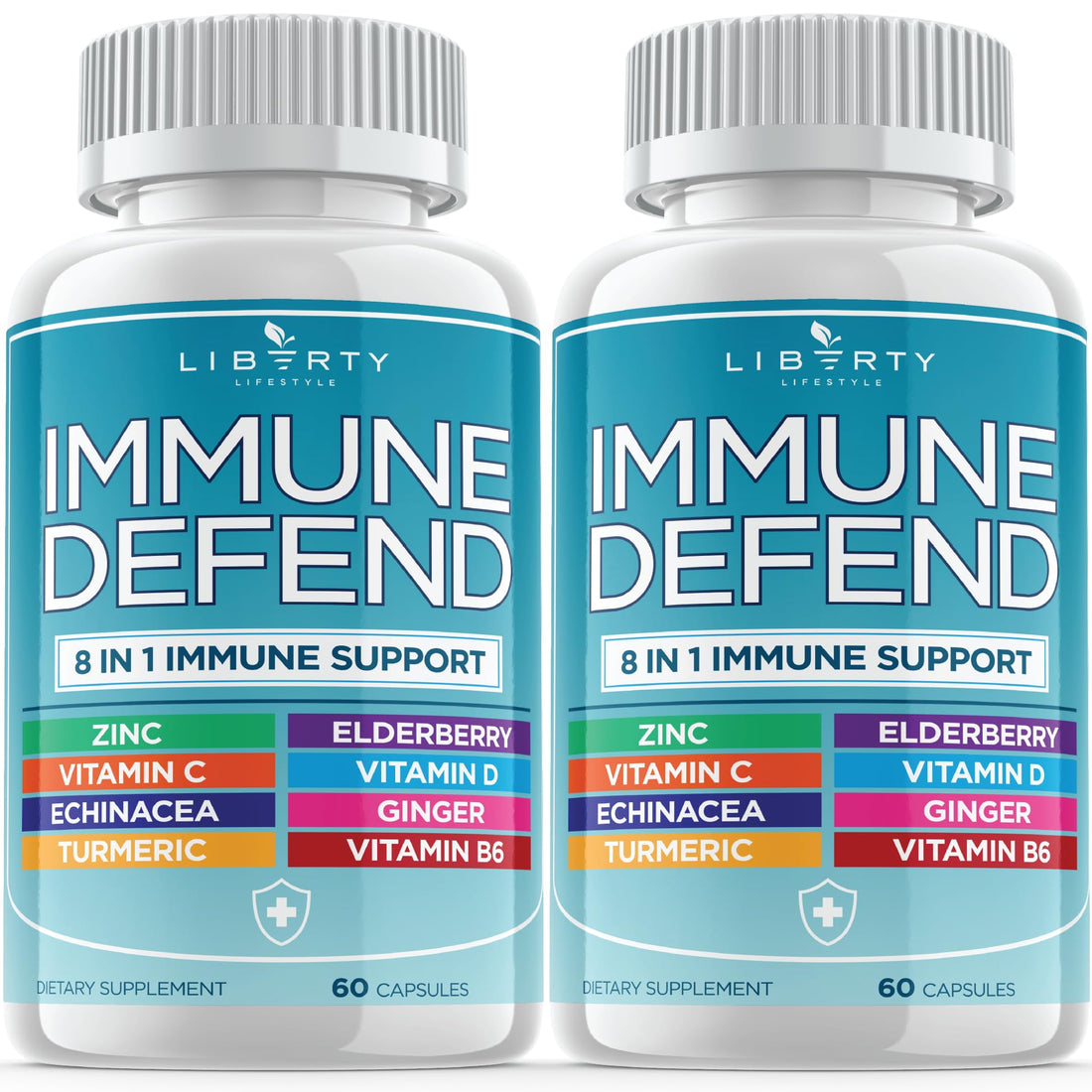 8 in 1 Immune Defense Support, Immunity Vitamins Supplement Booster Zinc 50mg, Vitamin C Elderberry VIT D3 5000 IU, Turmeric Curcumin & Ginger - OzHealthStandard