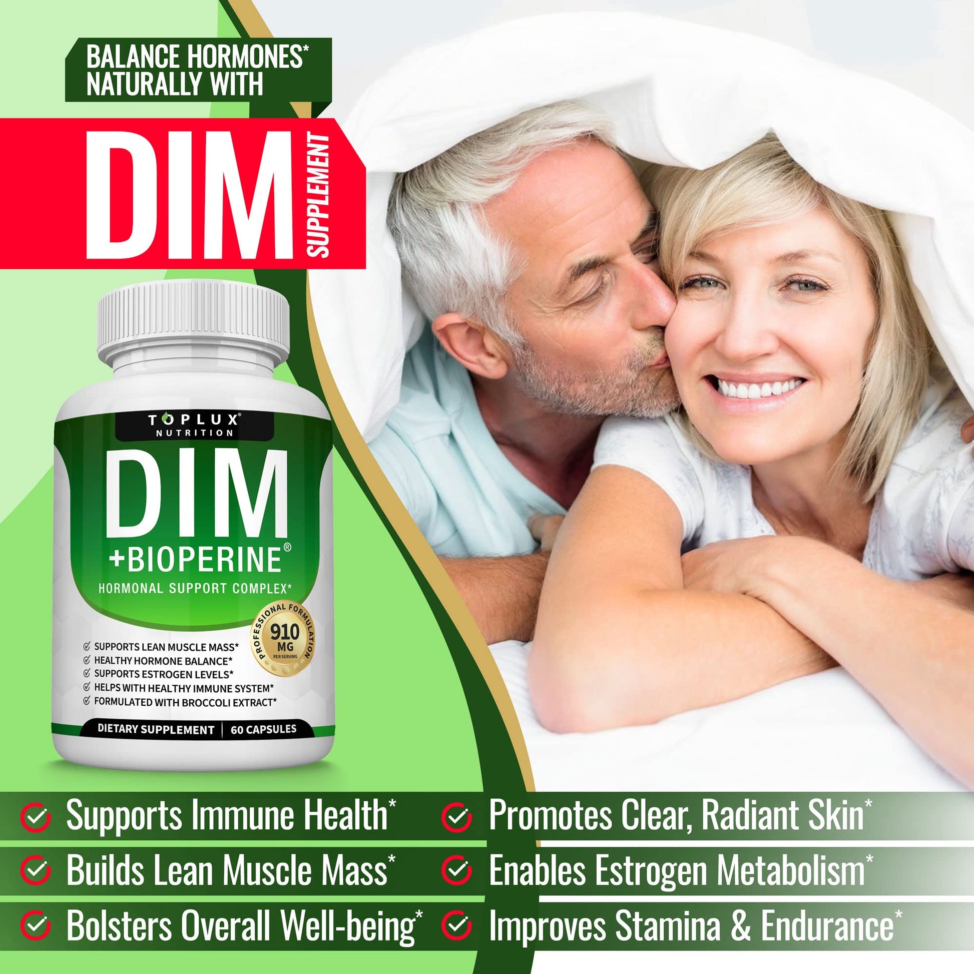 Dim Supplement 910 mg Plus BioPerine Complex - Diindolylmethane to Support Hormone Balance Toplux buy supplements canada