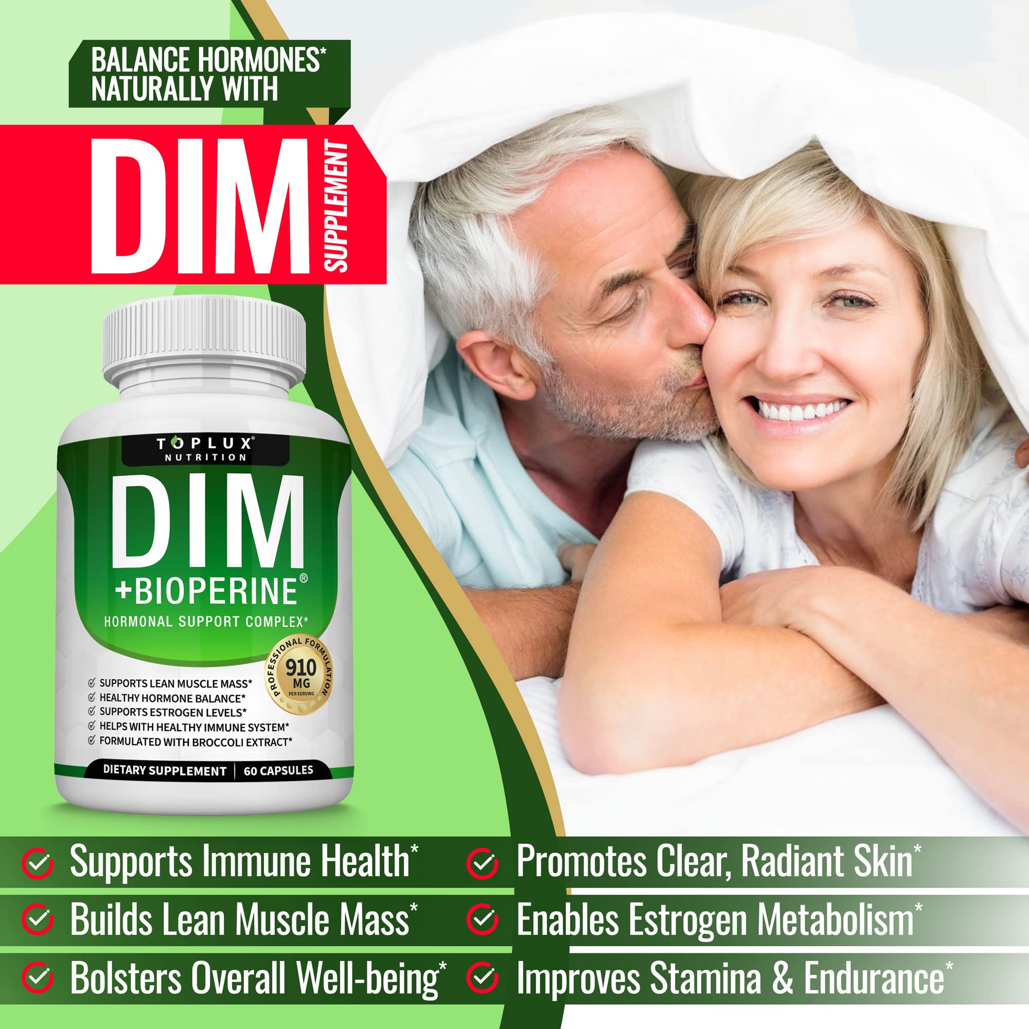 Dim Supplement 910 mg Plus BioPerine Complex - Diindolylmethane to Support Hormone Balance Toplux buy supplements canada