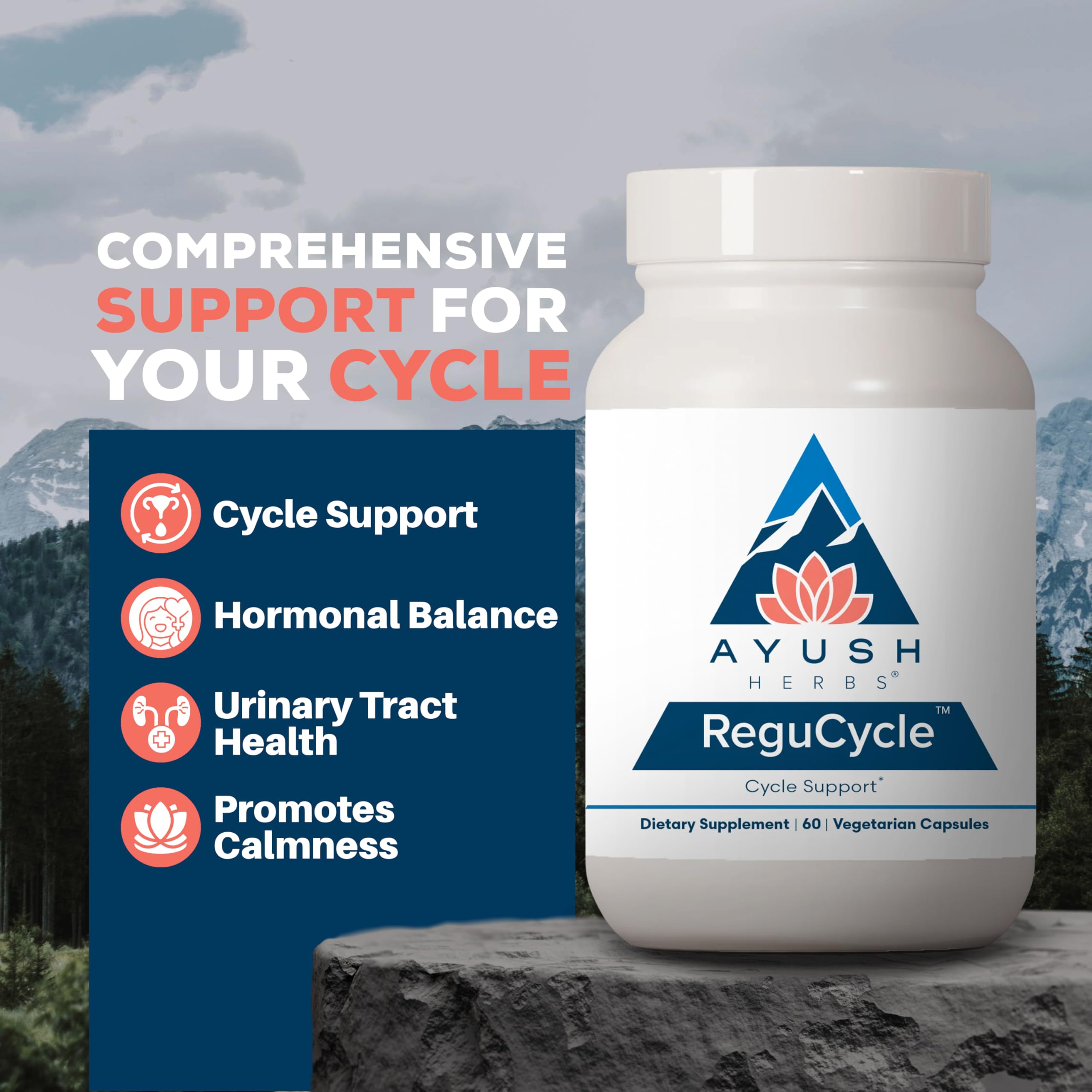 Ayush Herbs Regu-Cycle - Hormone Balance for Women, Hormonal Support, Period Support & Relief, Reproductive Health, Regulate Menstrual Cycle, Ovarian Support Supplement - 60 Vegetarian Capsules Ayush Herbs buy supplements canada