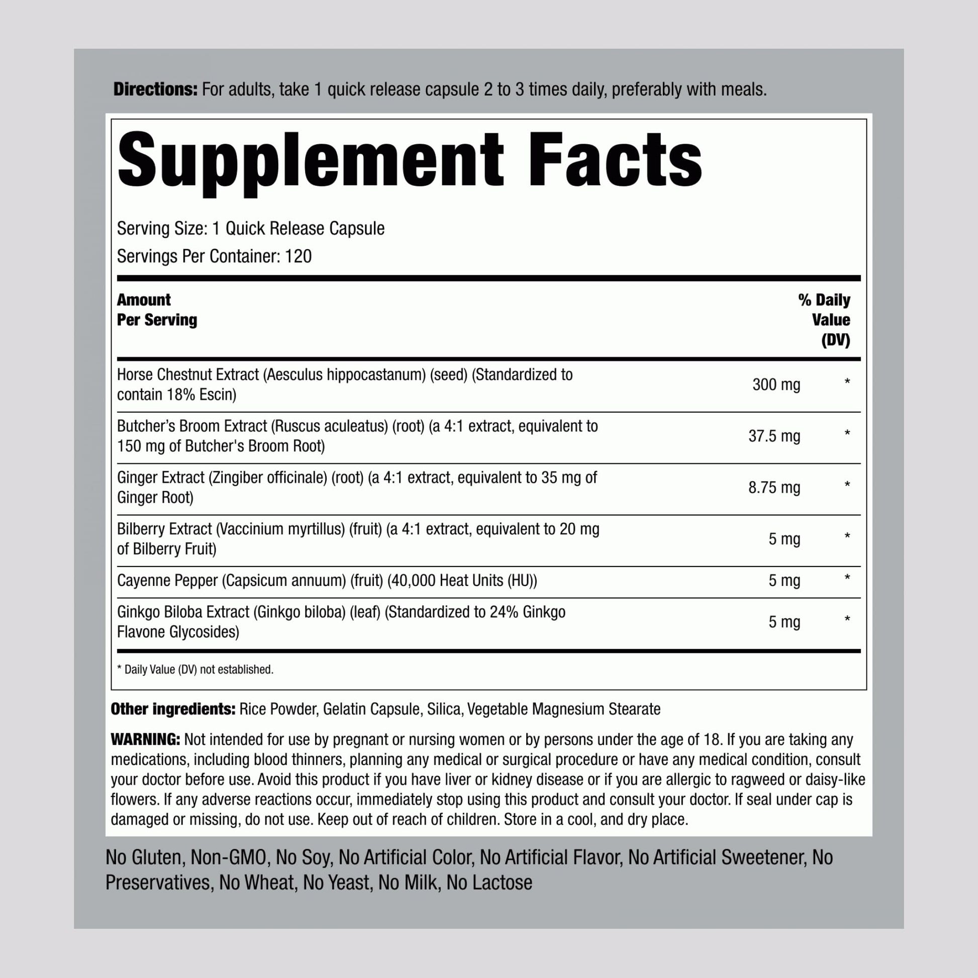 Piping Rock Circulation Supplement | 120 Capsules | Double Strength Complex | Non-GMO, Gluten Free Piping Rock buy supplements canada