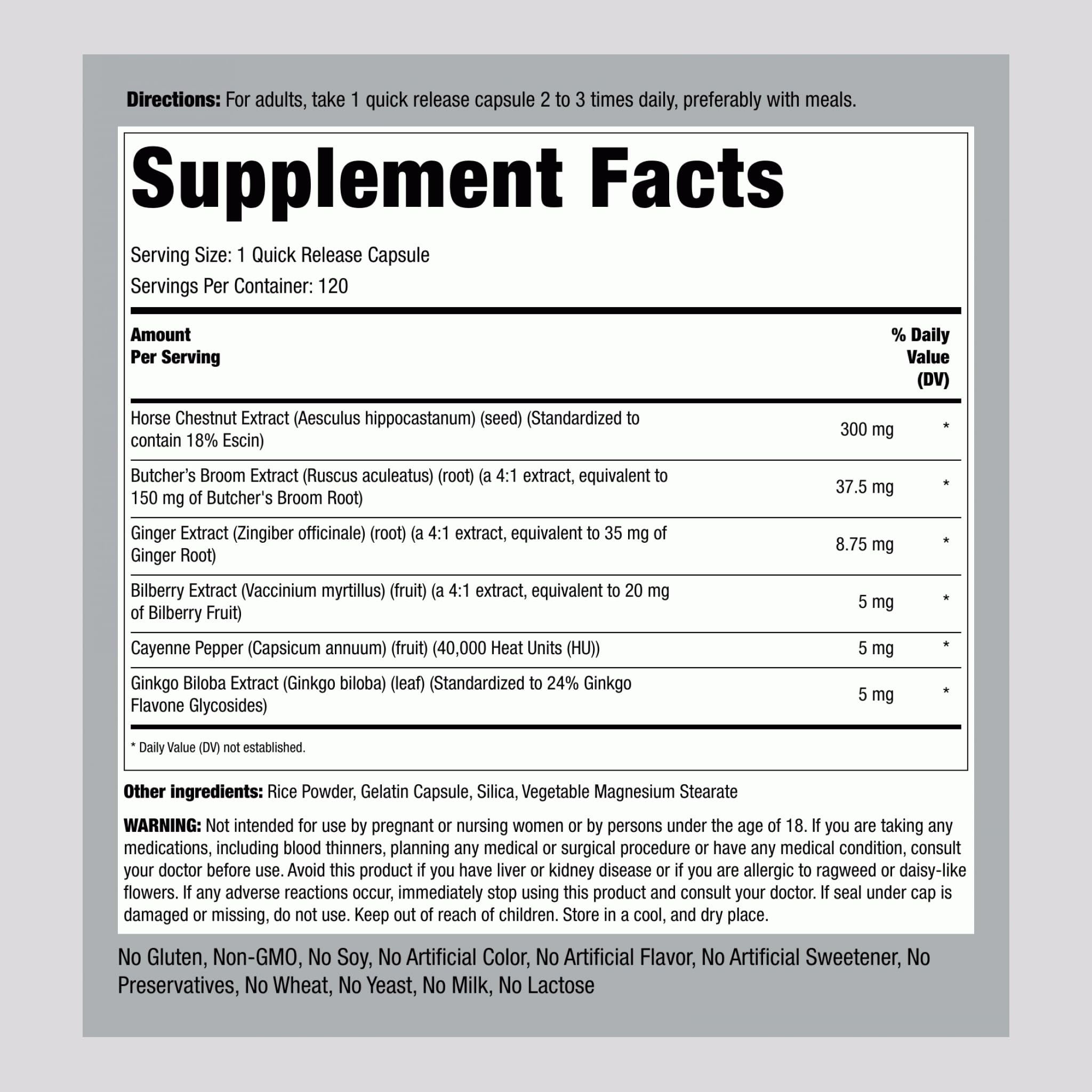 Piping Rock Circulation Supplement | 120 Capsules | Double Strength Complex | Non-GMO, Gluten Free Piping Rock buy supplements canada