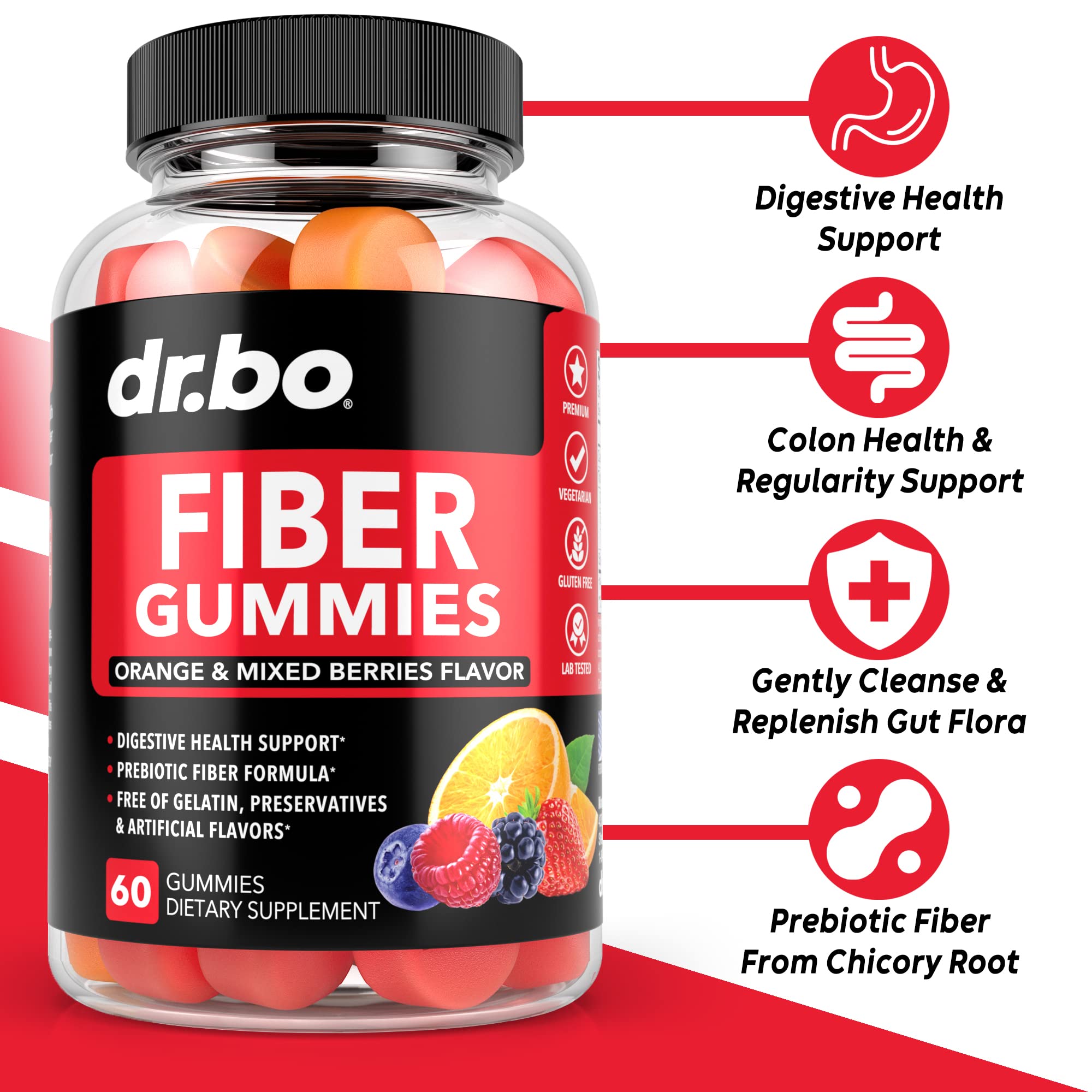 Fiber Gummies for Adults & Kids - Tasty Gummy Prebiotic Fiber Supplement for Max Digest DR. BO buy supplements canada