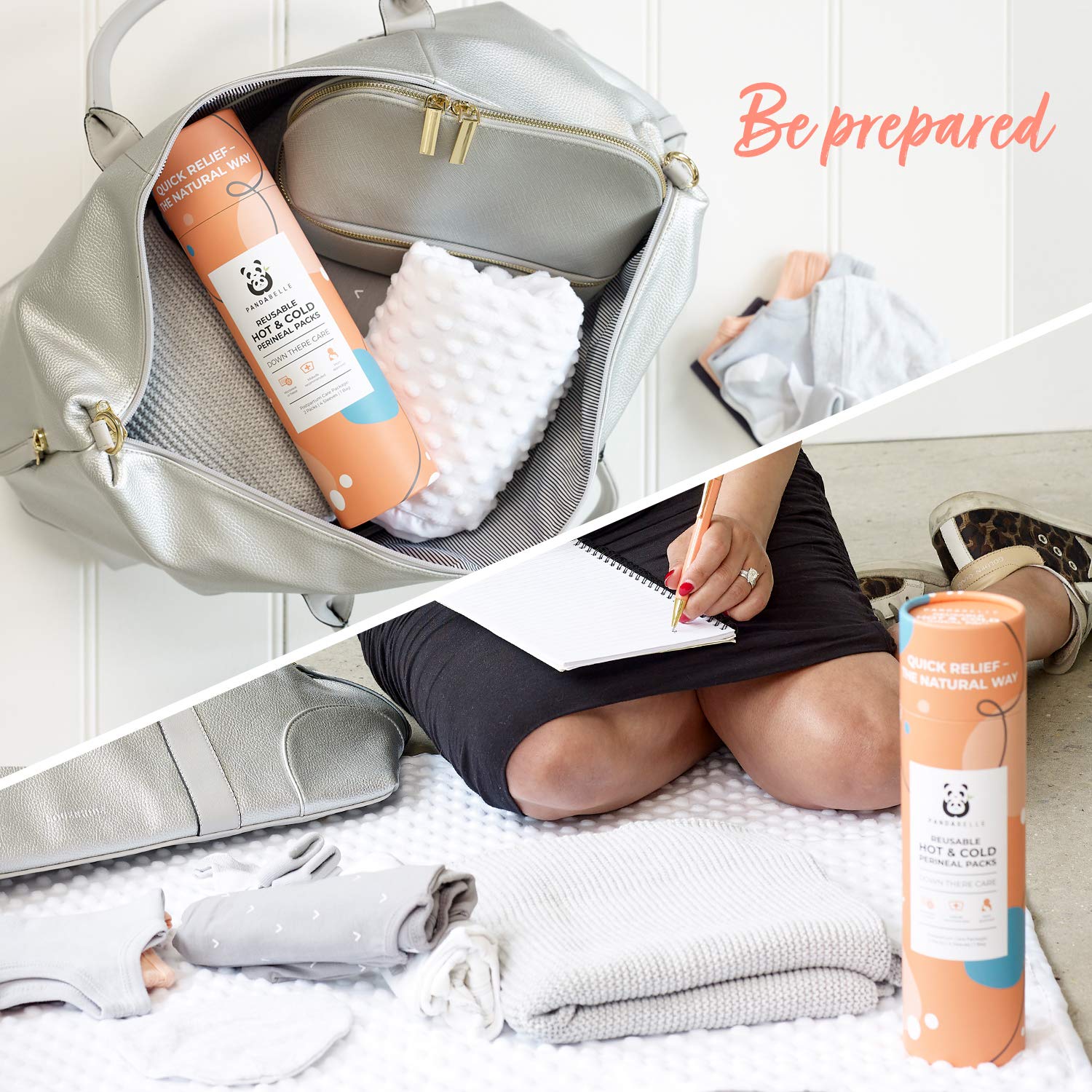 Pandabelle Hot & Cold Reusable Perineal Ice Pack with 4 Washable Cotton Sleeves & Carry Bag for Postpartum Perineal Pain, Hemorrhoids, C-Section Scar, Breastfeeding, Post-Waxing Hair Removal & More PANDABELLE buy supplements canada