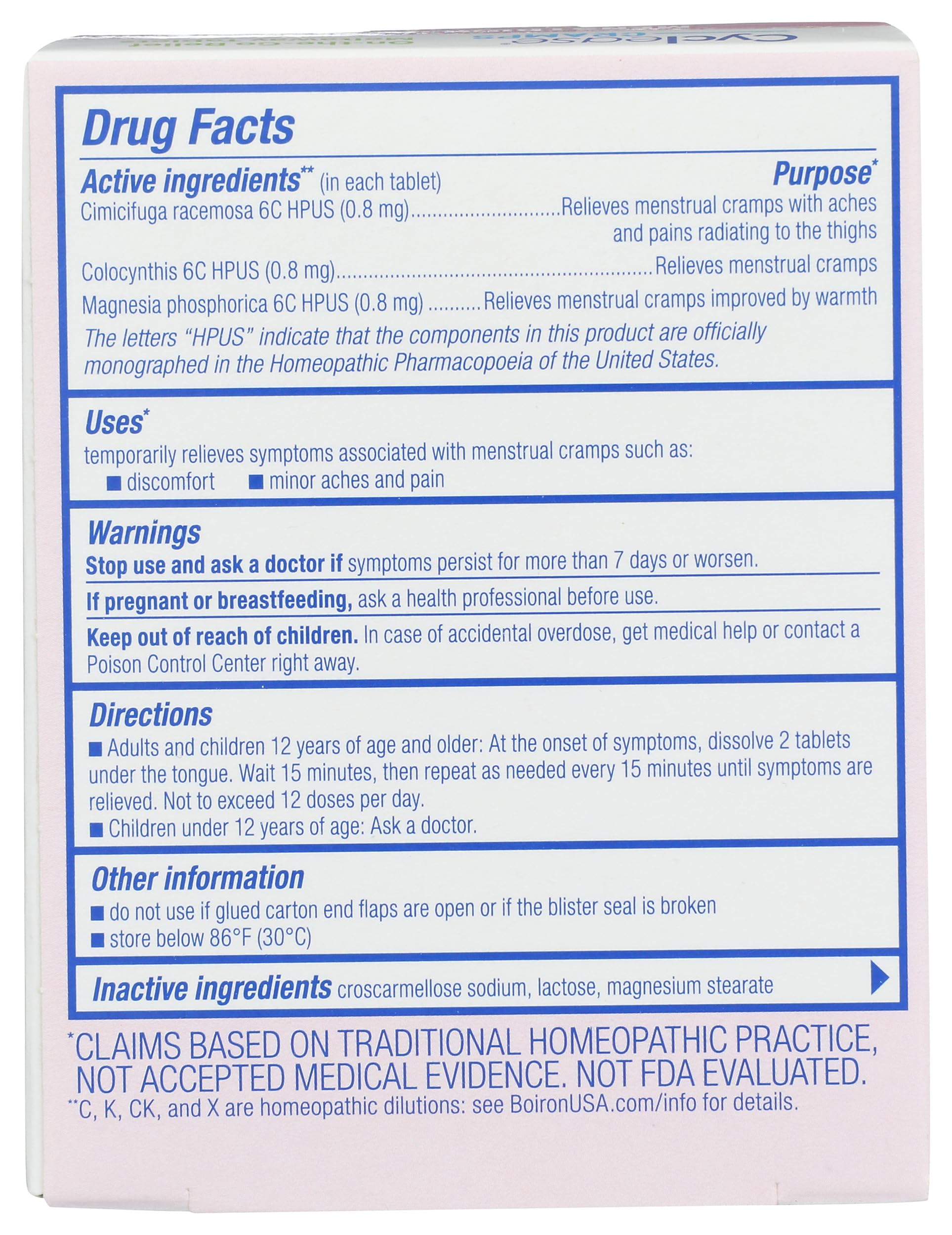 BOIRON Cyclease Cramp Tablets, 60 CT Boiron buy supplements canada