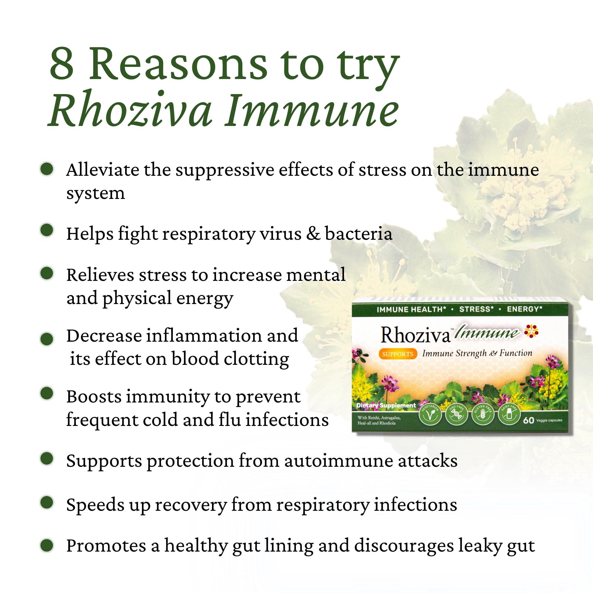 Immune Support, Energy Booster with Vitamin C, D3 and Zinc Supplement, Rhodiola Rosea, Reishi Mushroom Extract, Astragalus, Overall Wellness and Daily Habit - 60 Capsules Rhoziva buy supplements canada