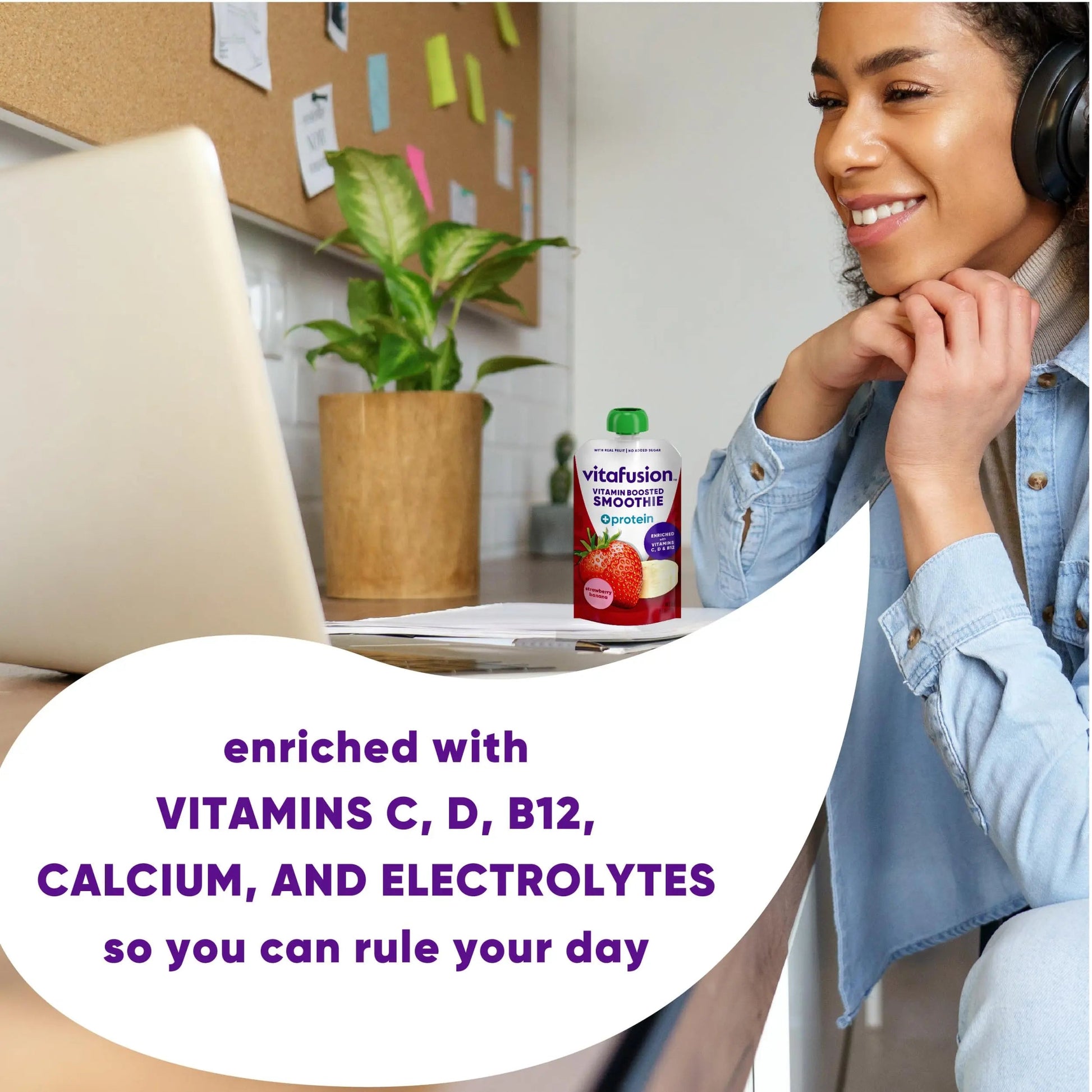 vitafusion Vitamin-Boosted Smoothie +Protein for Energy Metabolism and Immune Support, Strawberry Banana Flavor Excellent Source Vitafusion buy supplements canada