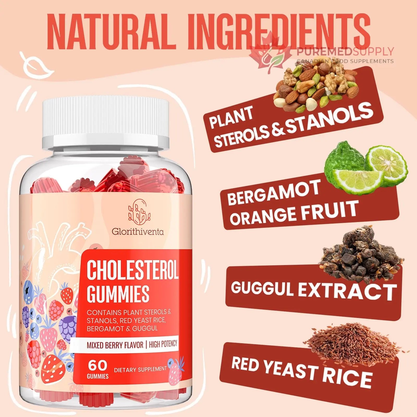 Glorithiventa Cholesterol & Booty Gummies Supplement Bundle - Plant Sterols & Stanols + CurvaBoost BBL Herb Blend & Creatine Monohydrate - Cholesterol Normal Level, Booty, Curves & Energy Glorithiventa buy supplements canada