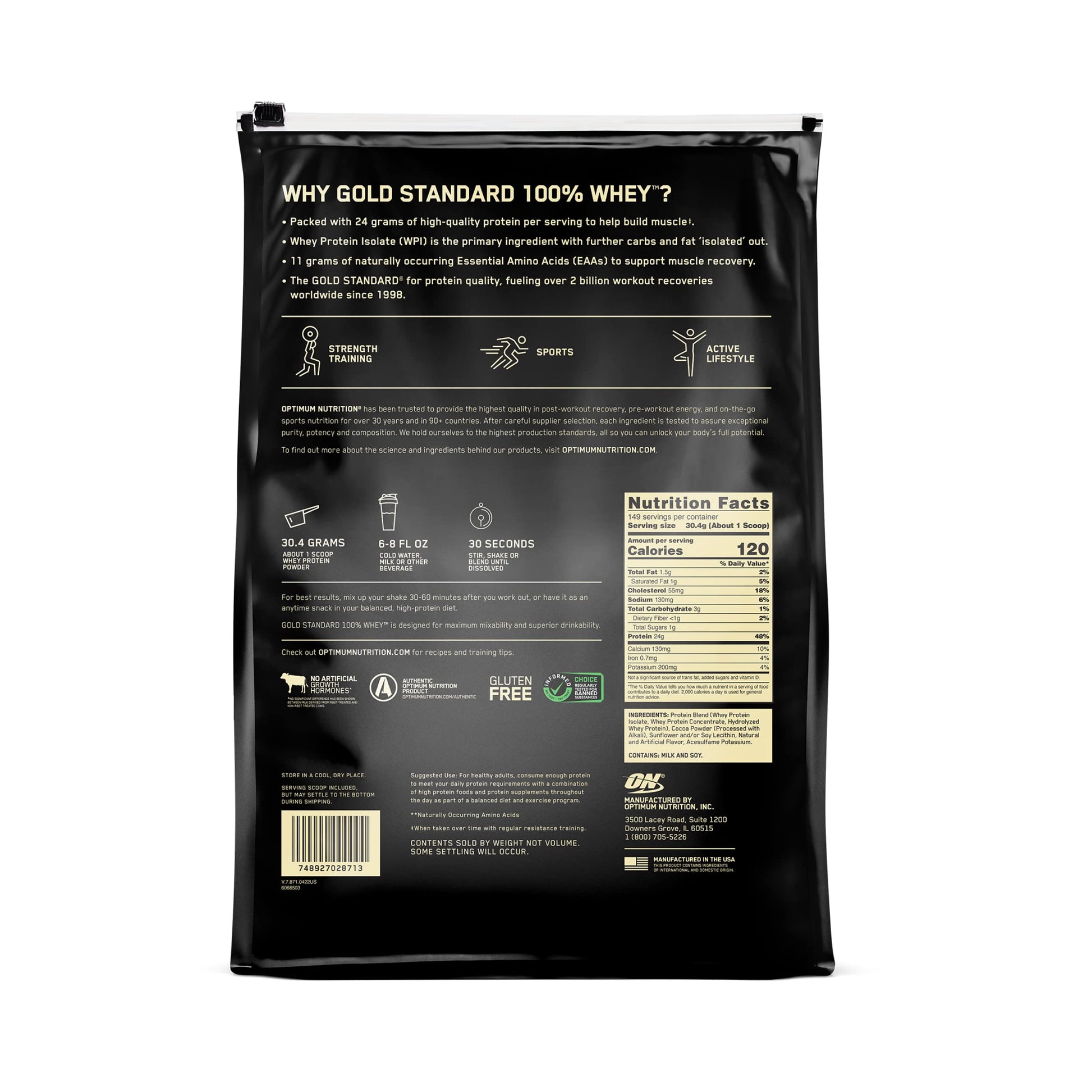 Optimum Nutrition Gold Standard 100% Whey Protein Powder, Double Rich Chocolate Optimum Nutrition buy supplements canada