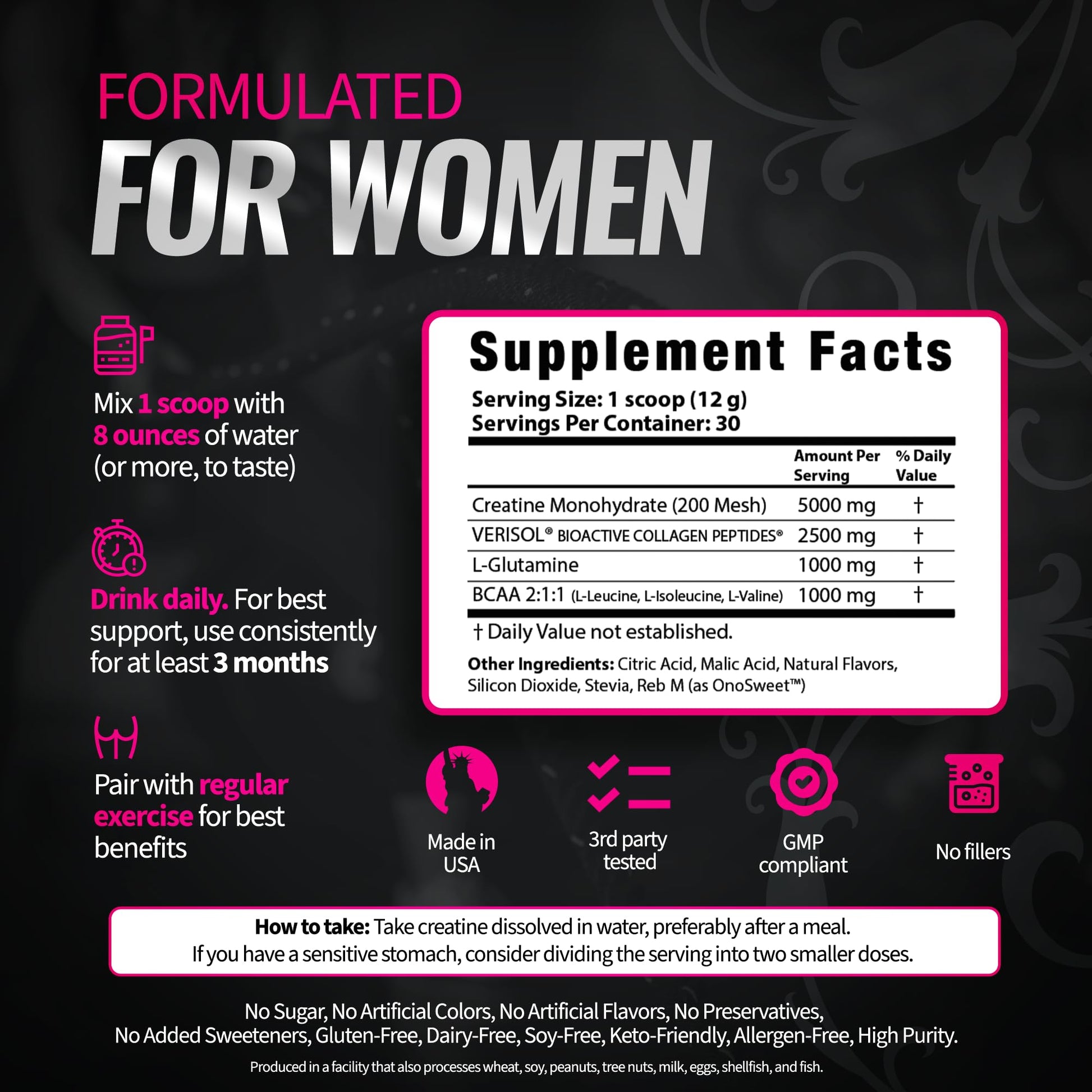 Bold Buns Creatine for Women – Supplement with Collagen & BCAA – Supports Muscle Development, Post-Workout Recovery, Skin Elasticity, Bold Buns buy supplements canada