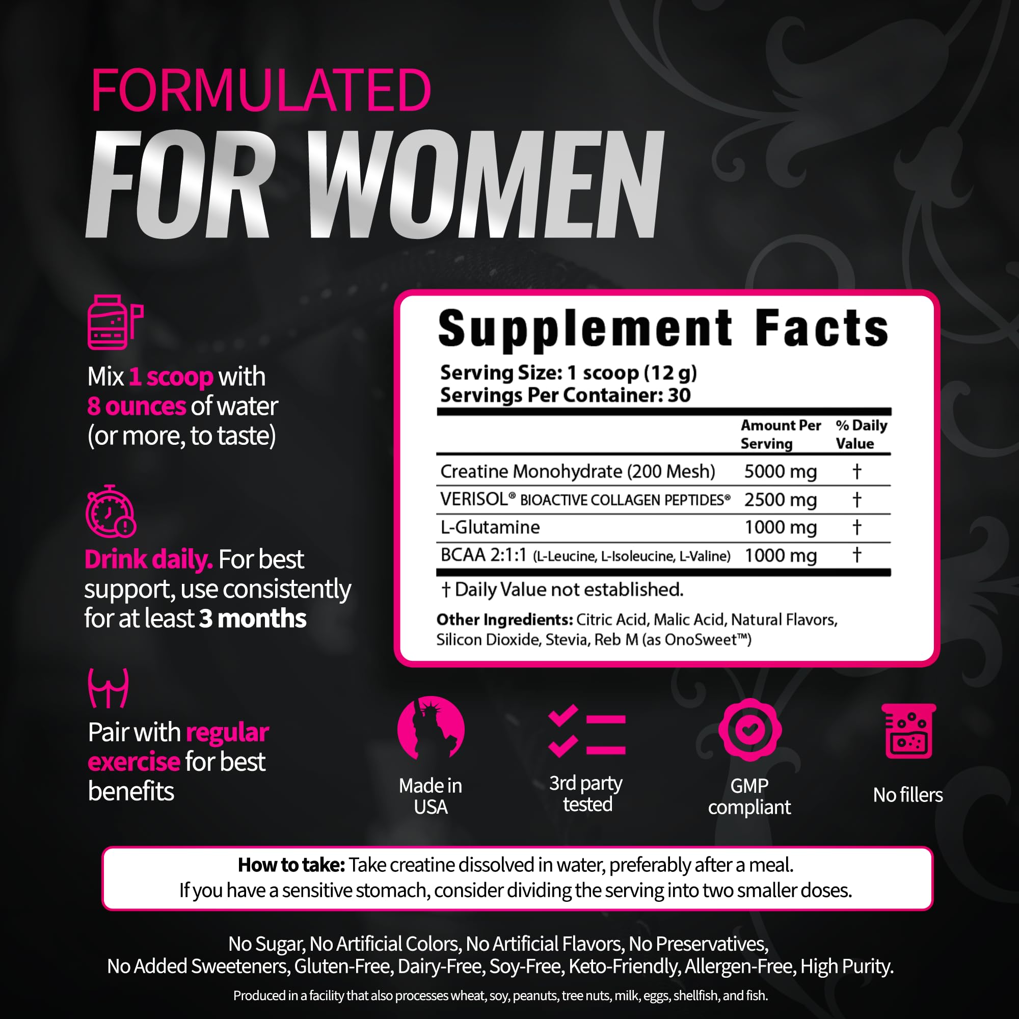 Bold Buns Creatine for Women – Supplement with Collagen & BCAA – Supports Muscle Development, Post-Workout Recovery, Skin Elasticity, Bold Buns buy supplements canada