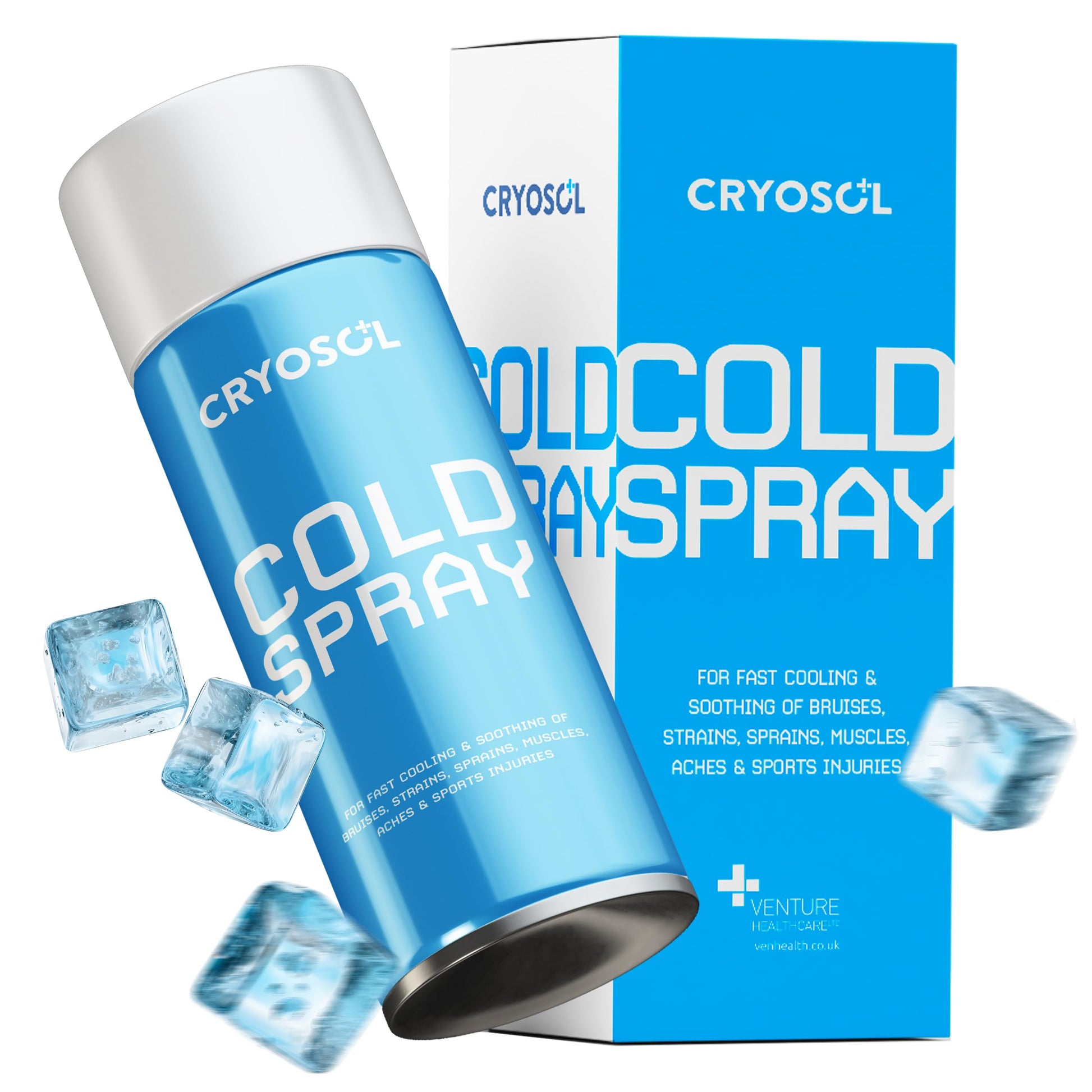 CRYOSOL Freeze Spray for Rapid Relief Anywhere - Pain Relief Spray for Sprains, Strains, Bruises, Aches and Sports Injuries - Cryotherapy for Instant Cooling Relief - 200ml / 6.76 fl oz Venture Healthcare buy supplements canada