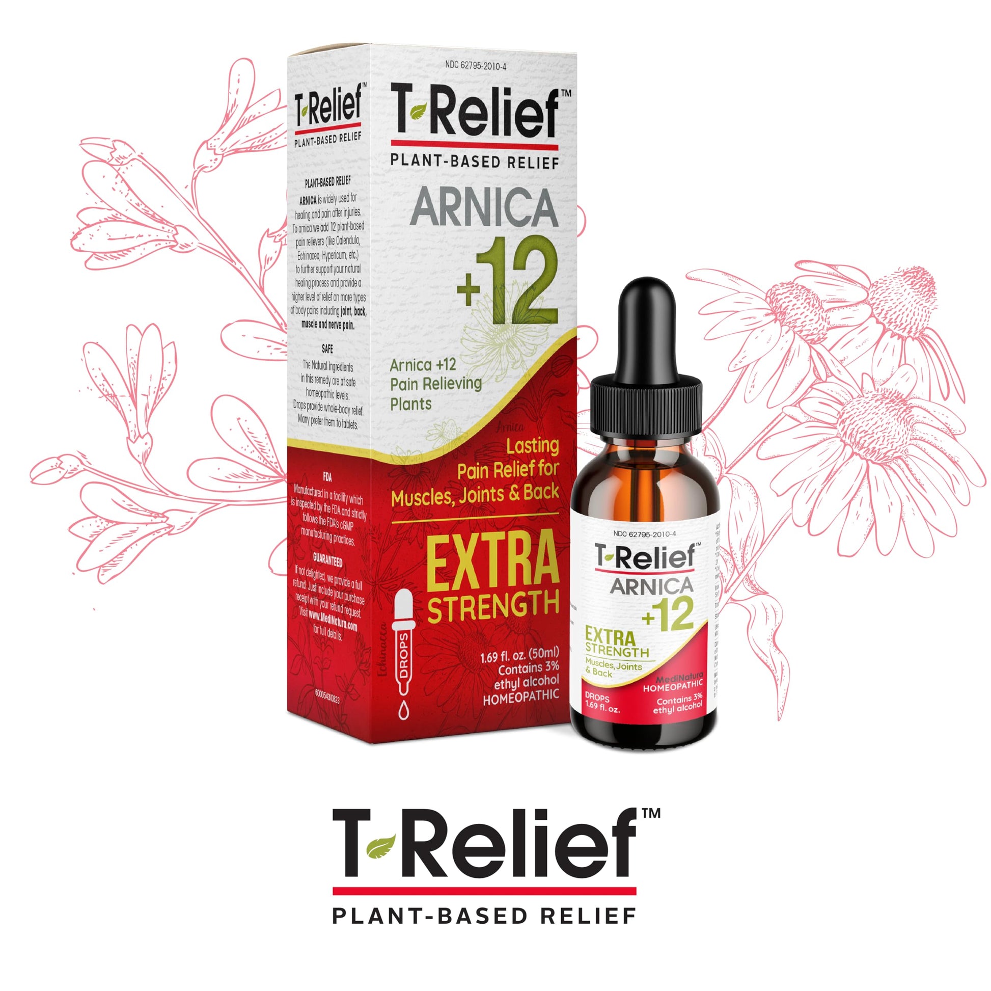 MediNatura T-Relief Extra Strength Oral Drops Arnica +12 Fast-Acting Natural Relieving Actives for Back Neck Joint Muscle Hand & Foot Aches Pains & Soreness - 1.69 oz MediNatura buy supplements canada