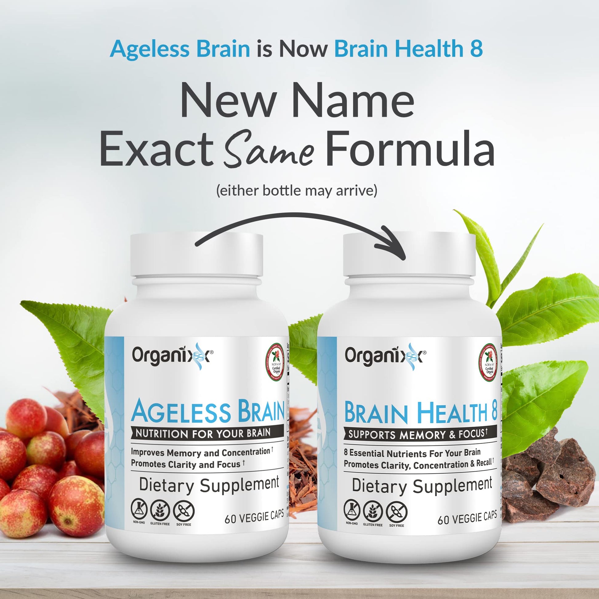 Organixx Ageless Brain Powerful Brain Health Supplement to Support Brain Function, Clarity, Focus, Re-Energize Brain Cells, Helps Promote a Balanced Mood, Gluten Free, Non GMO, 60 Vegetarian Capsules Organixx buy supplements canada