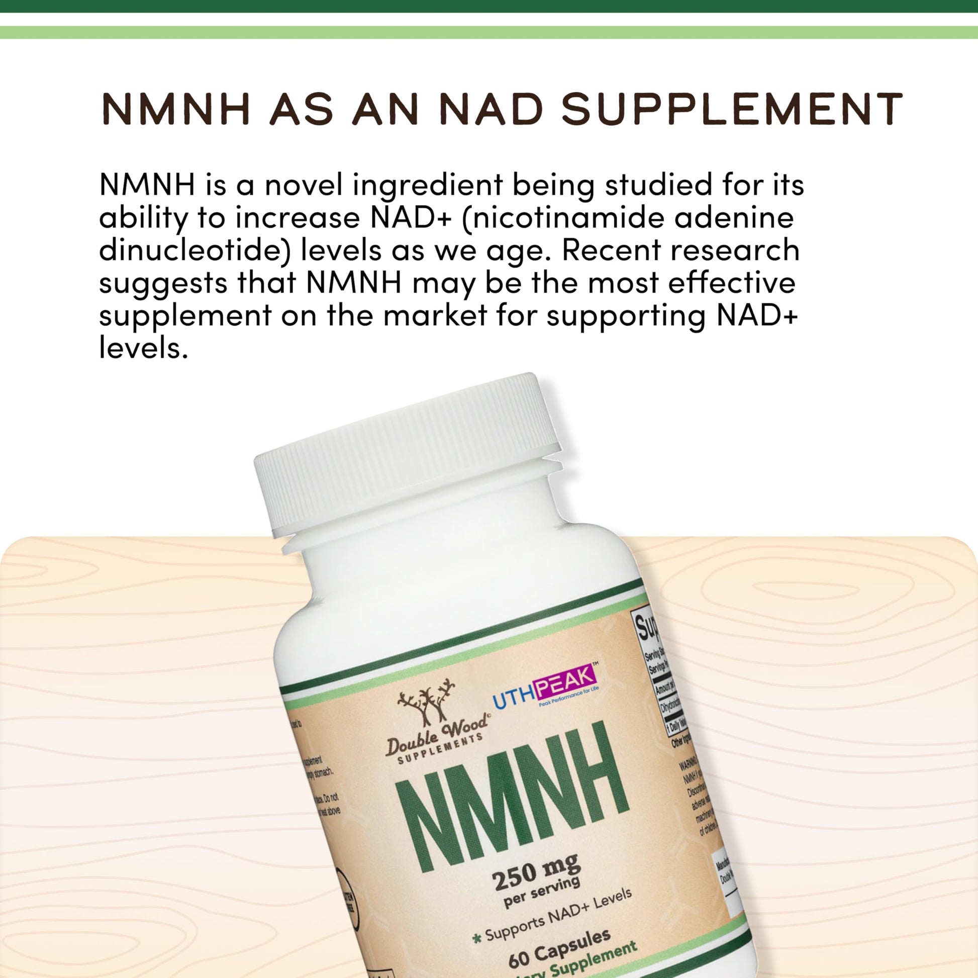 NMNH (NMN Supplement Alternative) Only Clinically Studied Ingredient - Boosts NAD+ Levels for Anti Aging and Cell Regeneration by Double Wood Double Wood Supplements buy supplements canada