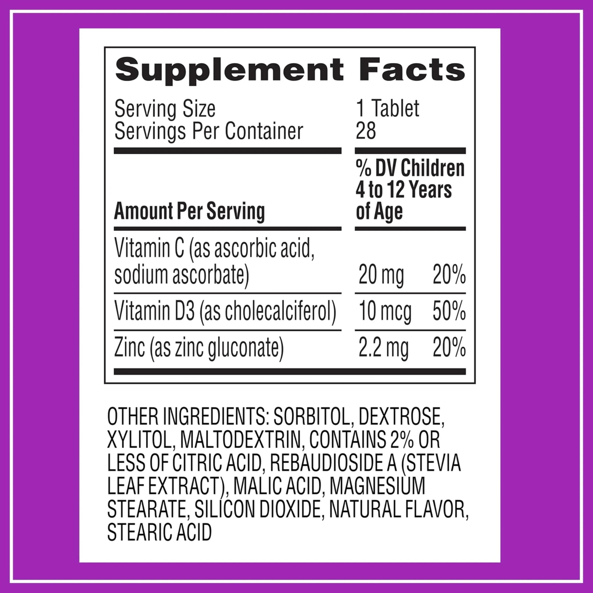 Zarbee's Kids Immune Support, Vitamin C, D & Zinc Daily Immunity Vitamins for Children 4+ Years, Natural Tropical Fruit Flavor, 28 Chewable Tablets Zarbee's buy supplements canada