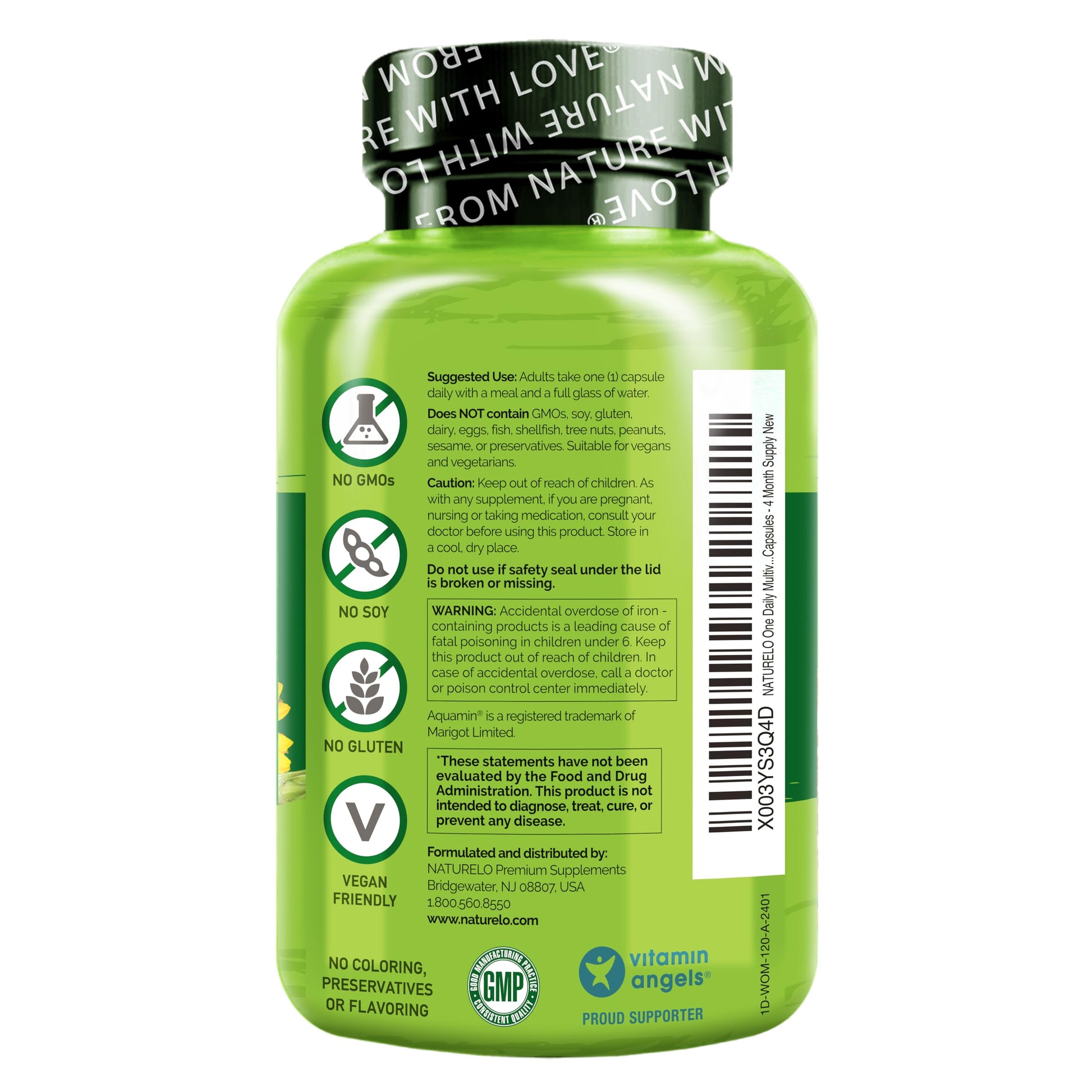NATURELO One Daily Multivitamin for Women w/Vitamin B12, 120 Ct, Energy Support, Whole Food Daily Women Multivitamin Supplement, Nourish Hair/Skin/Nail, Non-GMO NATURELO buy supplements canada