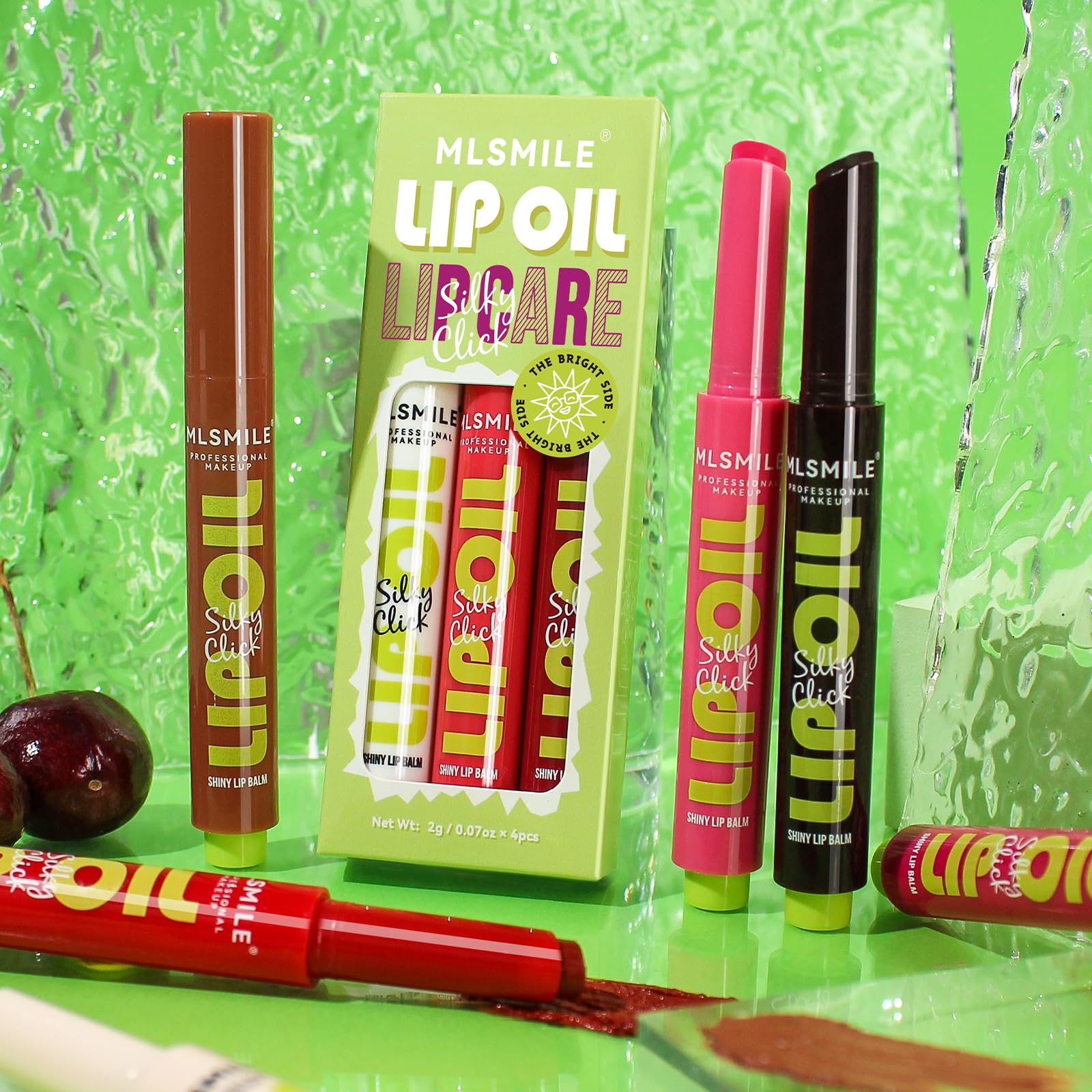MLSMILE 3 Colors Fat Lip Oil Click Slick,Press Lipstick Set,Moisturizing Lip Balm,High Pigment Glow Lip Oil,Long-lasting,Pigmented Vegan,Lightweight and Glossy Lip Plumper with Coconut Oil-Set A MLSMILE buy supplements canada