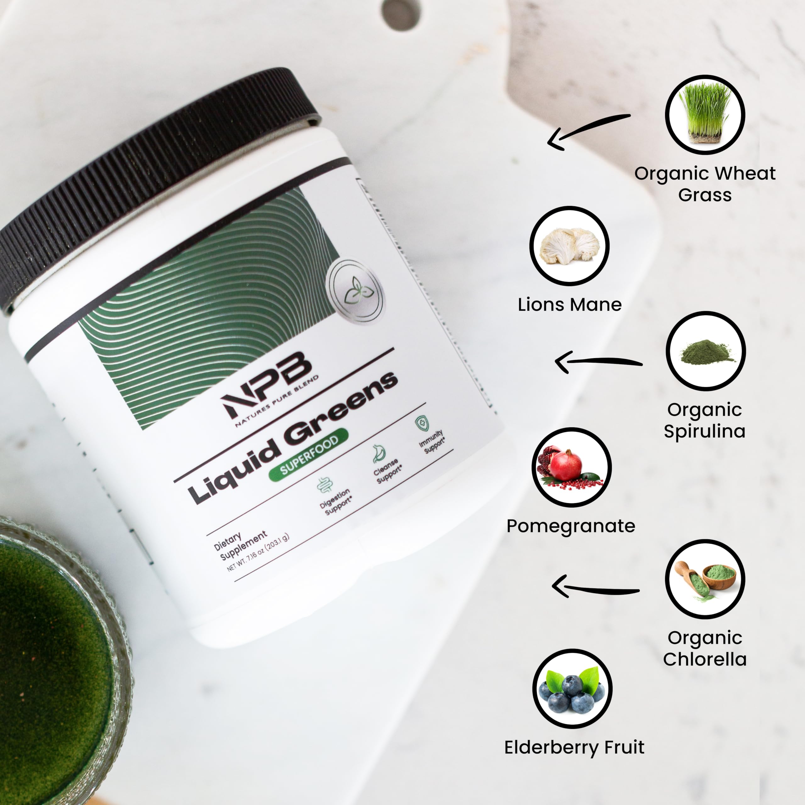 Nature's Pure Blend Super Greens Powder – Organic Greens Superfood Powder Supplements for Green Juice & Smoothie – Probiotic - Drink Mix for Energy Wellness and Digestion (Matcha Flavor, 30 Servings) Nature's Pure Blend buy supplements canada