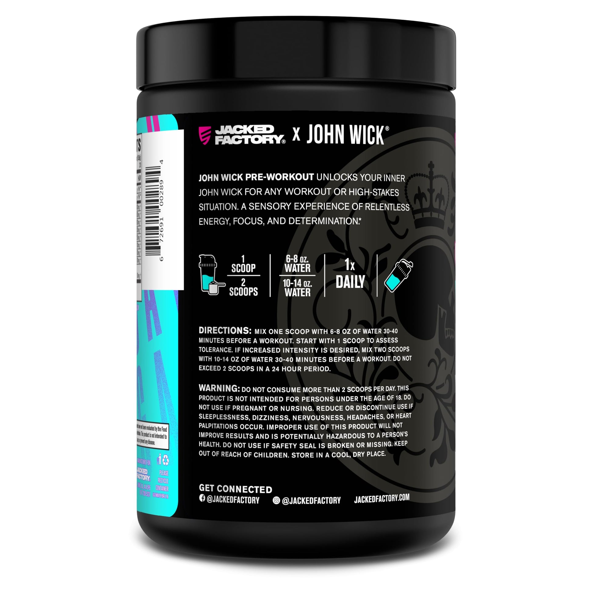 Jacked Factory X John Wick - Wick Mode Pre Workout Powder - Intense Energy, Battle-Ready Focus, Unstoppable Commitment, and Sheer Will Jacked Factory buy supplements canada