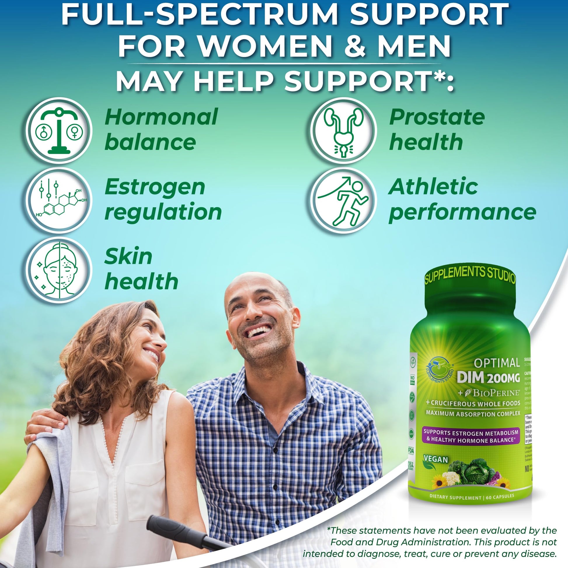 Optimal DIM 200mg Supplement for Women and Men - Made with Organic Whole Foods - Estrogen & Hormone Balance Support Diindolylmethane Complex - Maximum Absorption Delayed-Release Capsules - 60 Count SUPPLEMENTS STUDIO buy supplements canada
