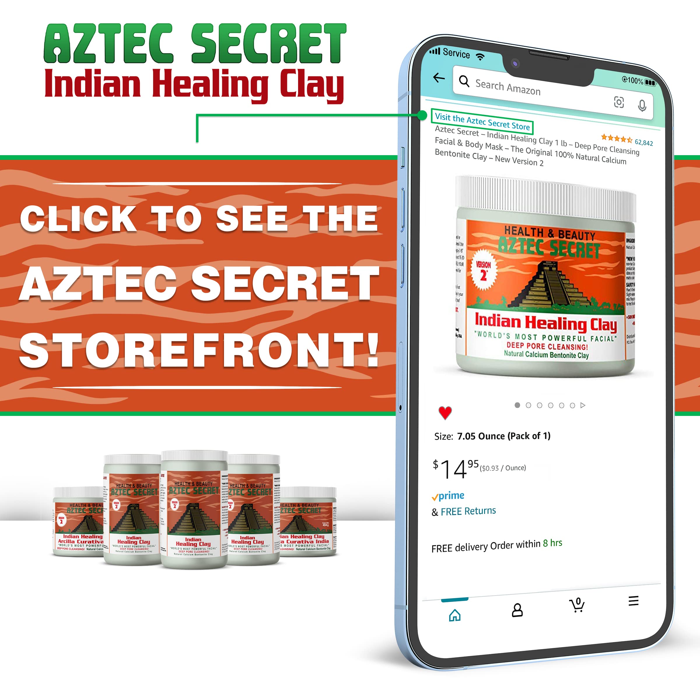 Aztec Secret– Indian Healing Clay 16 Oz – Deep Pore Cleansing Facial & Body Mask – The Original 100% Natural Calcium Bentonite Clay – New Version 2 Aztec Secret buy supplements canada