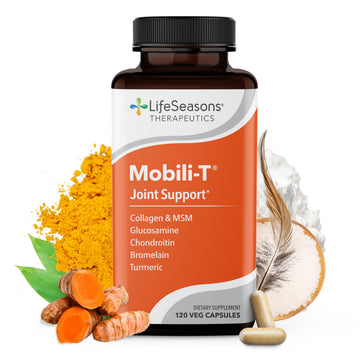 LifeSeasons Mobili-T - Joint Support Supplement - Reduces Aches & Discomforts - Increase Range of Motion - Rebuild Tissue & Cartilage - MSM Chondroitin Collagen Glucosamine & Turmeric - 120 Capsules LifeSeasons buy supplements canada