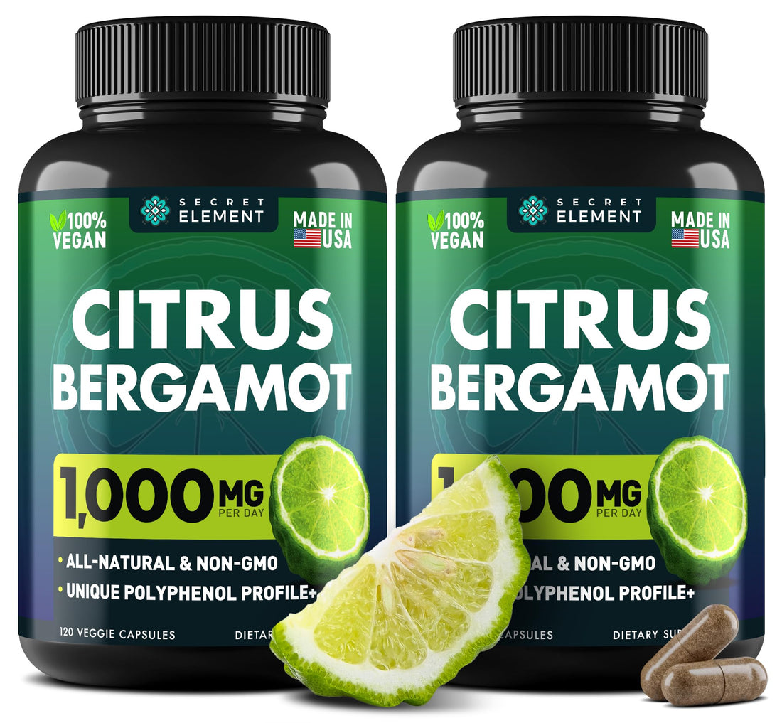 (2 PACK) Citrus Bergamot Extract 1000mg - Citrus Bergamot Supplement for Circulatory Health, Immunity, and Graceful Aging - 2x the potency of Citrus Bergamot 500mg Secret Element buy supplements canada