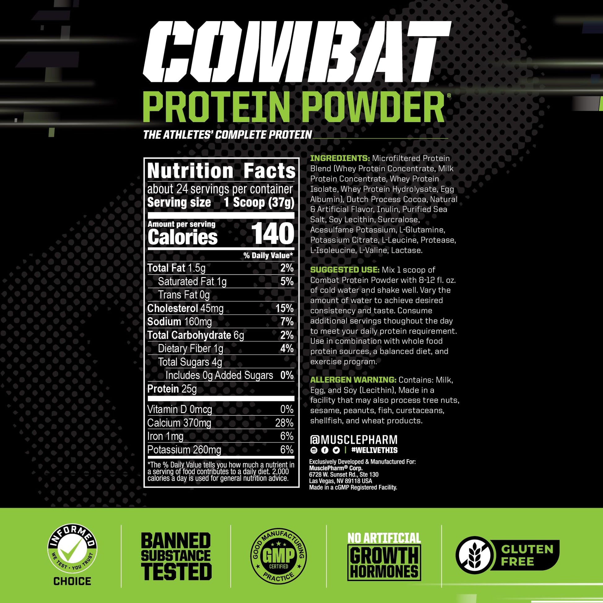 Muscle Pharm Combat Protein Powder, Fuels Muscles for Productive Workouts, 5 Protein Muscle Pharm buy supplements canada