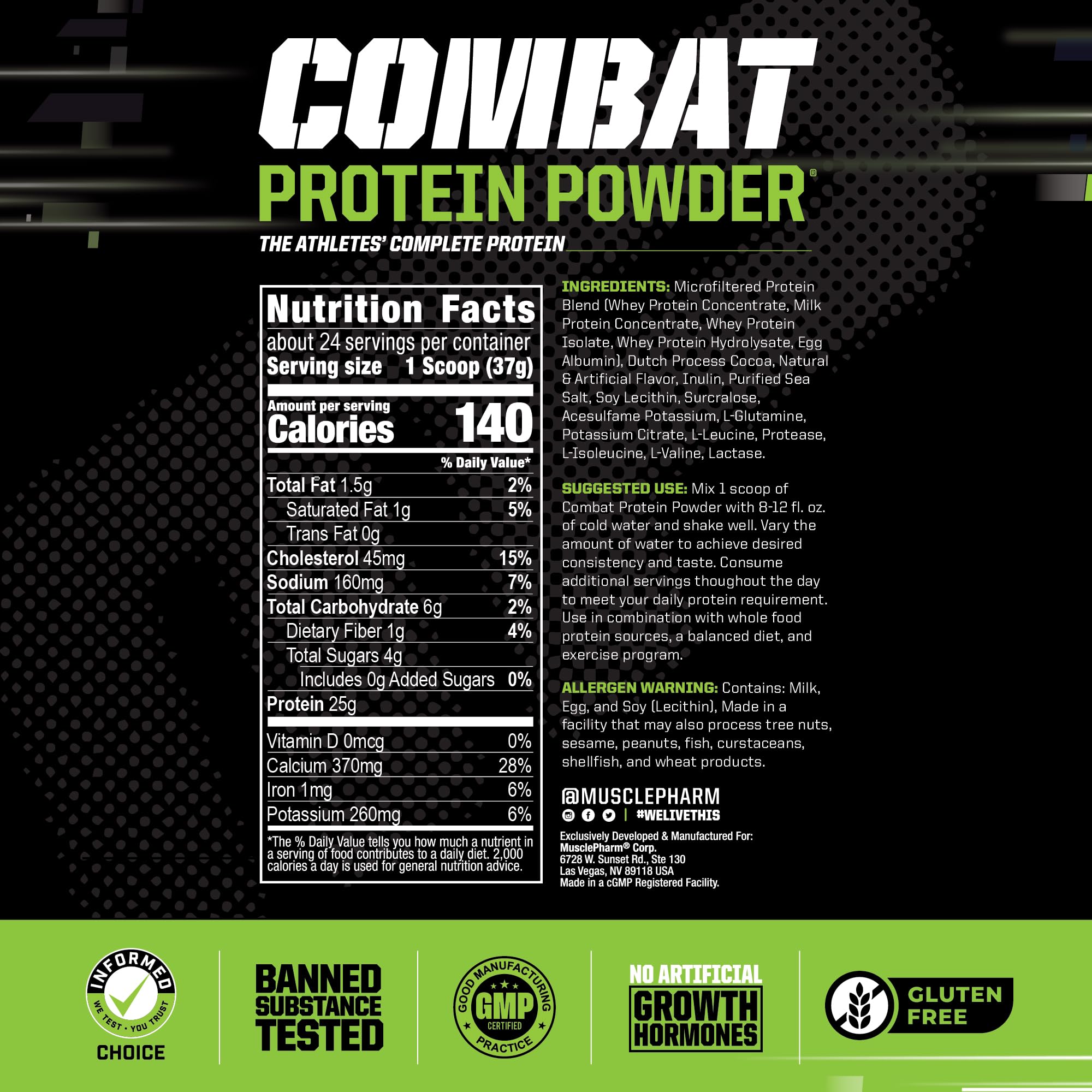 Muscle Pharm Combat Protein Powder, Fuels Muscles for Productive Workouts, 5 Protein Muscle Pharm buy supplements canada