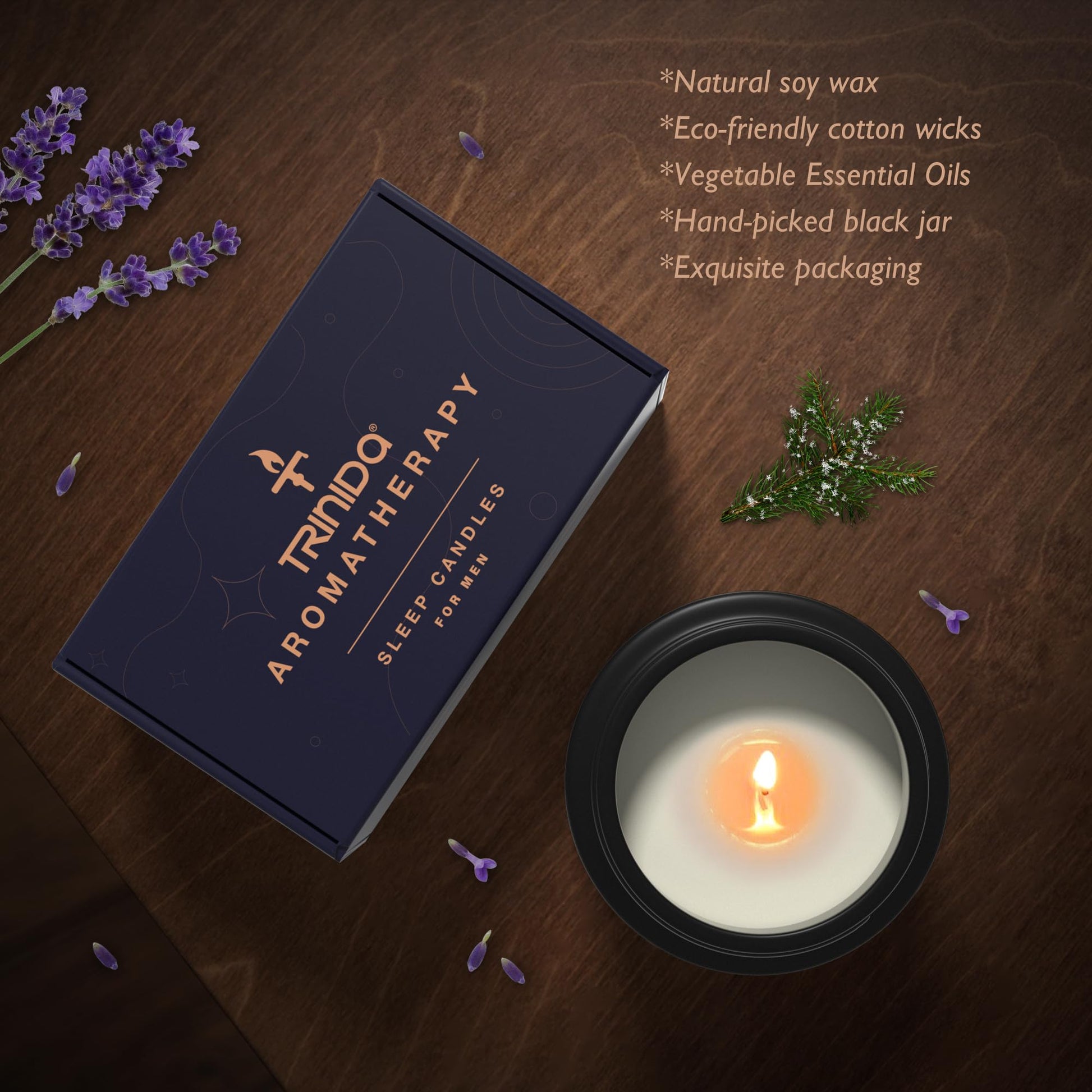 TRINIDa Large Sleep Scented Candles, Black Jar Natural Soy Candles for Home Scented, Candle Gift TRINIDa buy supplements canada
