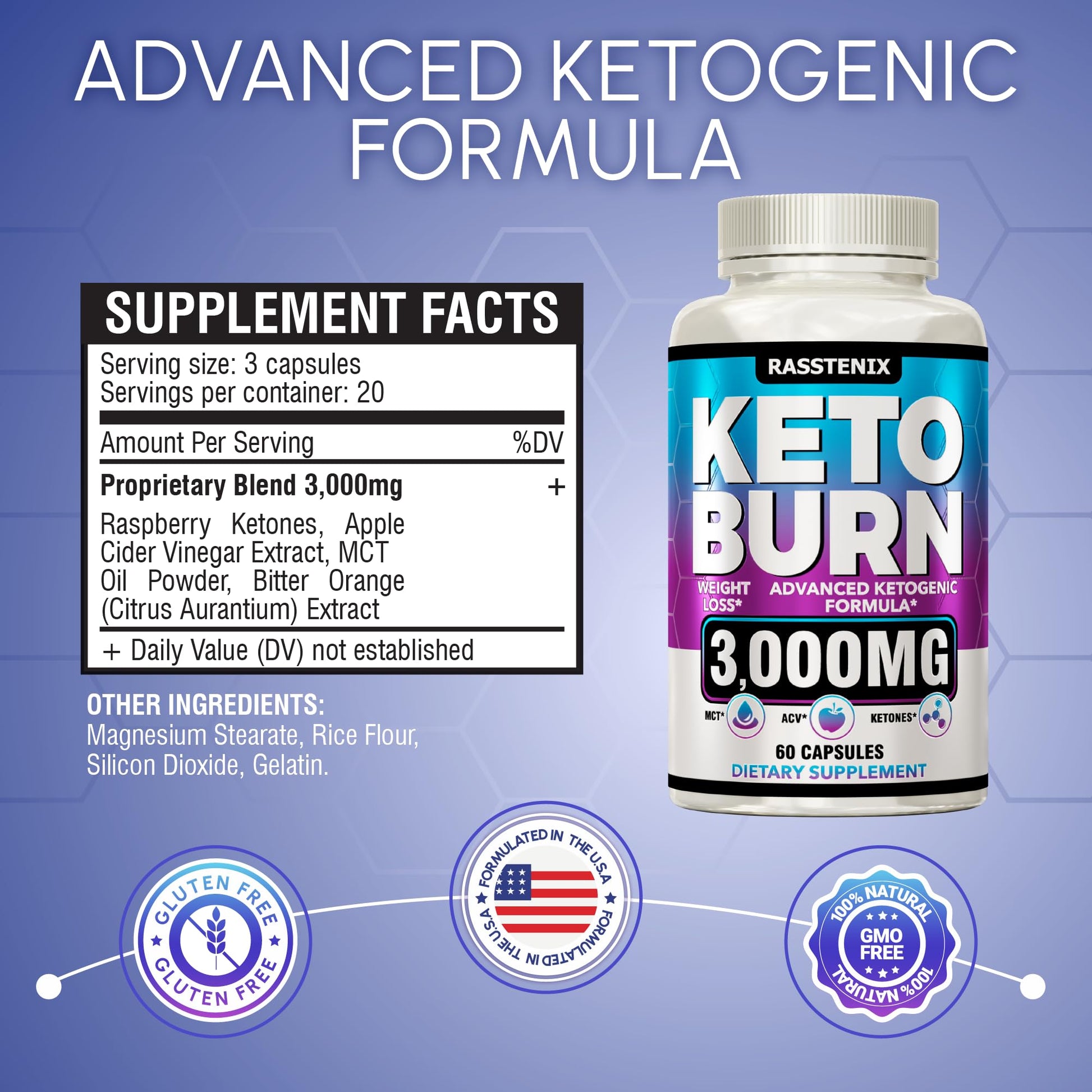 Rasstenix (2 Pack) Keto Pills - Lean Keto Diet Pills - Weight Fat Management Loss Rasstenix buy supplements canada