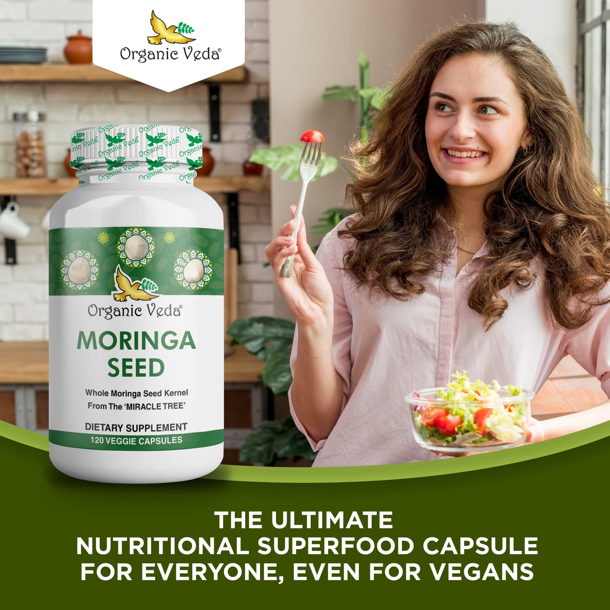Organic Veda Moringa Seed Capsules - Pure Organic Moringa Capsules Seed Powder Organic Veda buy supplements canada