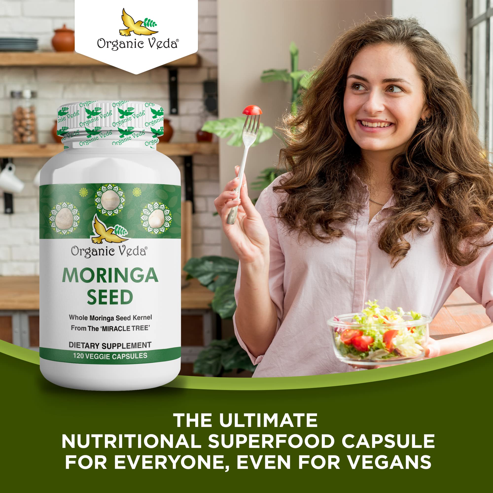 Organic Veda Moringa Seed Capsules - Pure Organic Moringa Capsules Seed Powder Organic Veda buy supplements canada
