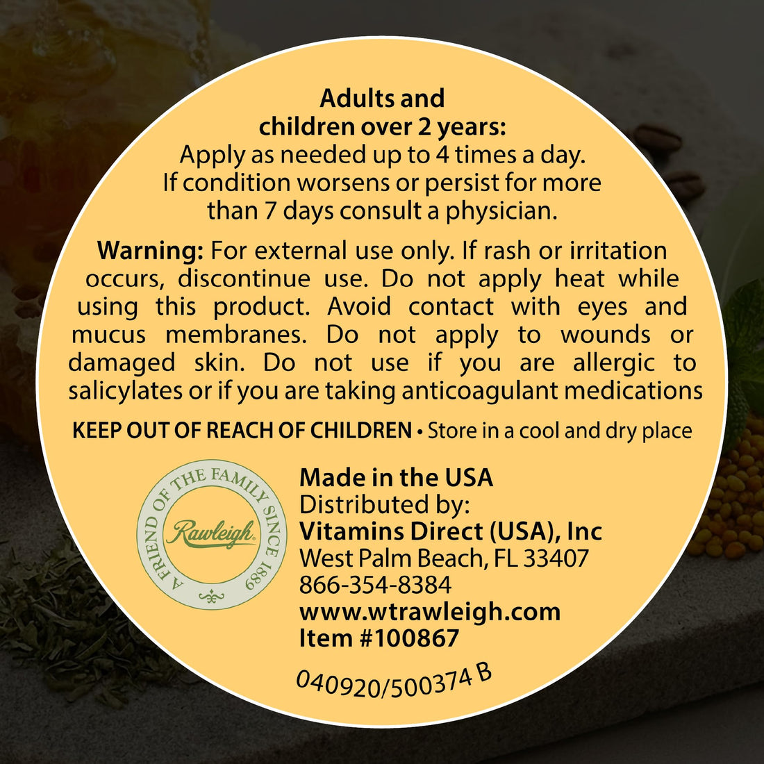 Rawleigh Bee Secret Soothing Balm: 0.85 oz - Pack of 1 Rawleigh buy supplements canada